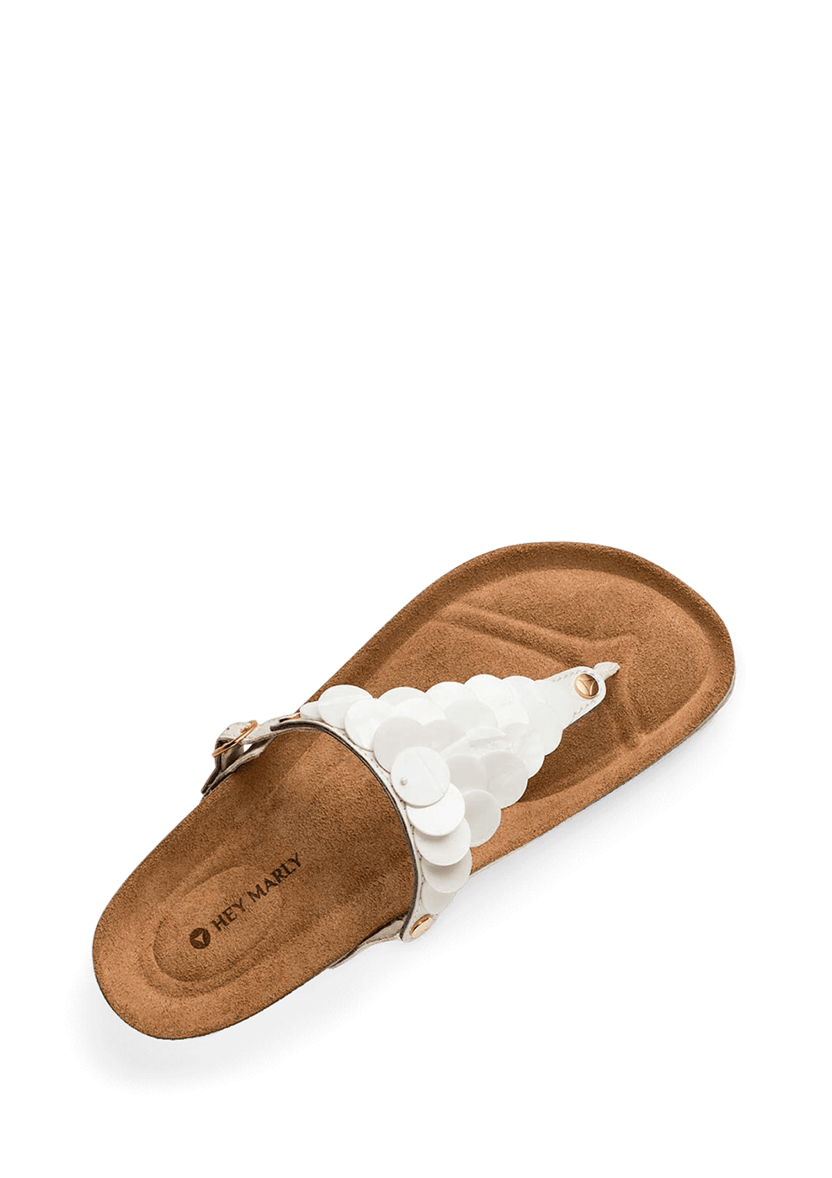 Seitenansicht auf neutralem Hintergrund des Produktes Shiny Plate in der Farbe Casual Cork Crema