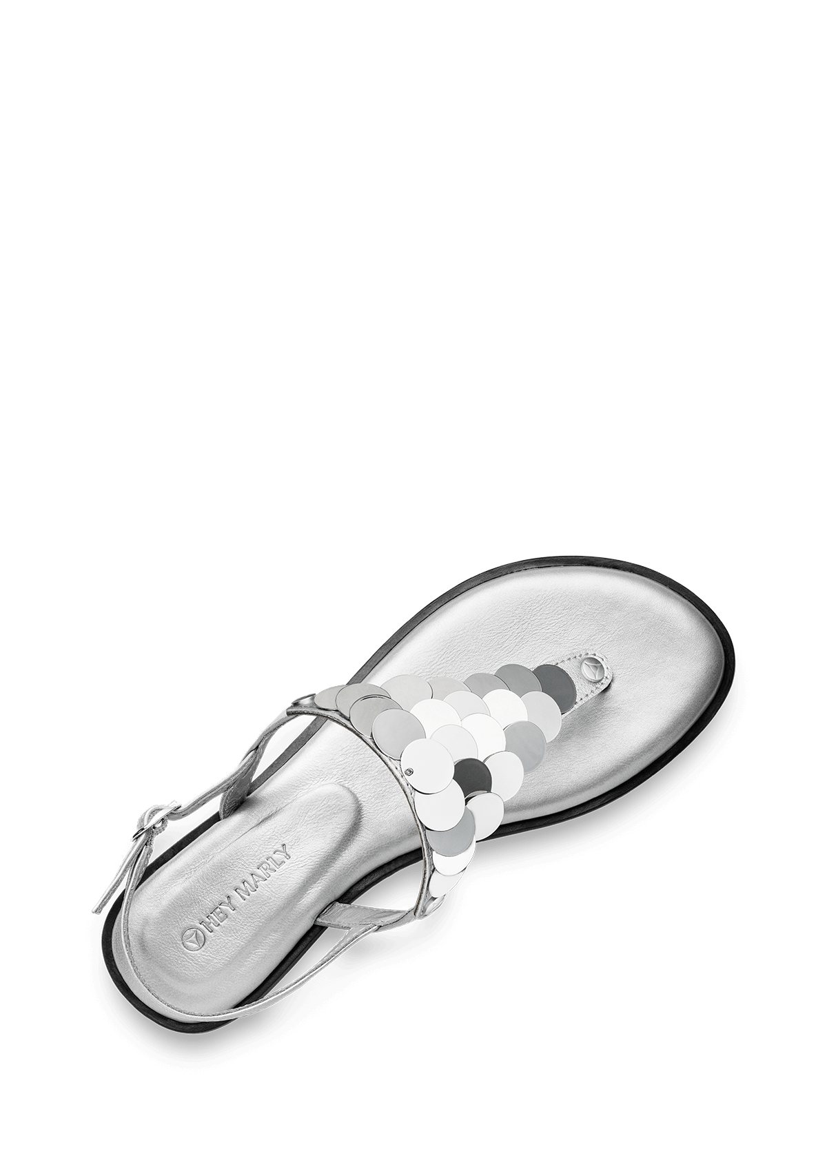 Seitenansicht auf neutralem Hintergrund des Produktes Shiny Plate in der Farbe Classic Silver