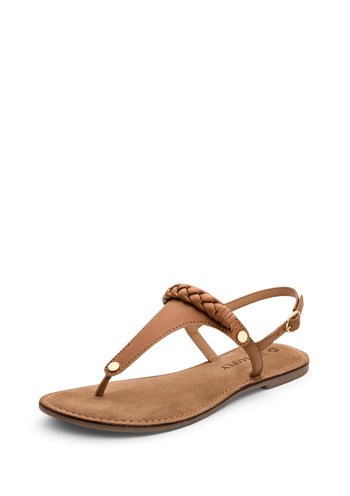 Frontalansicht auf neutralem Hintergrund des Produktes Braided in der Farbe Comfort Cognac