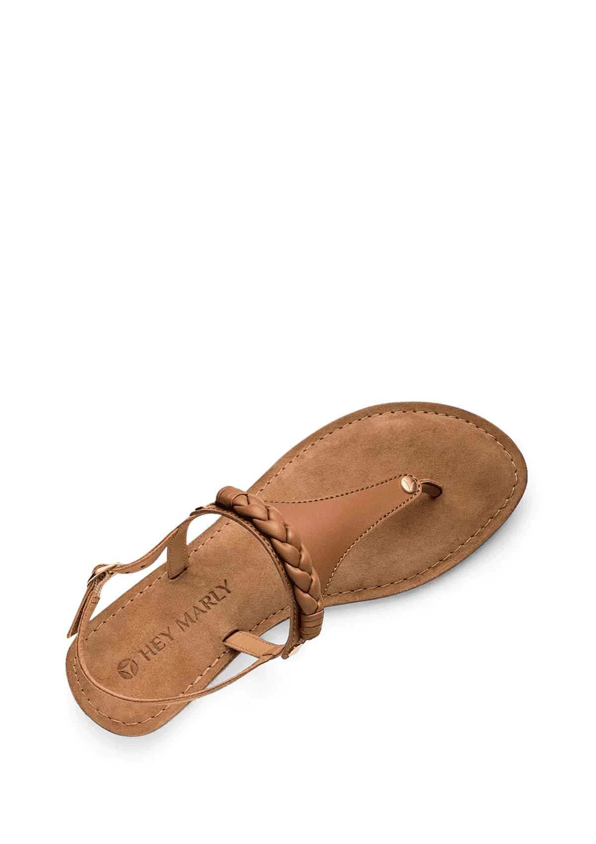 Seitenansicht auf neutralem Hintergrund des Produktes Braided in der Farbe Comfort Cognac