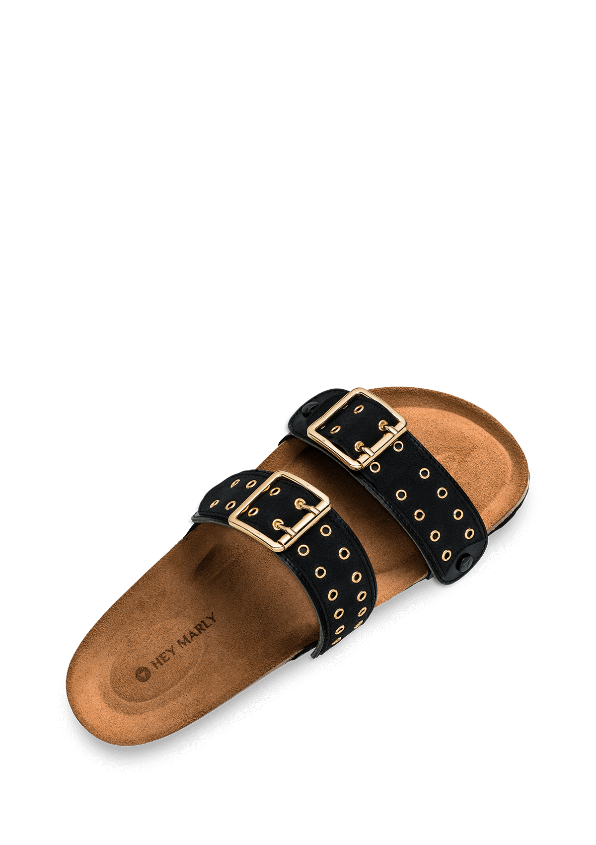 Seitenansicht auf neutralem Hintergrund des Produktes Eyelet Classic in der Farbe Casual Cork Black