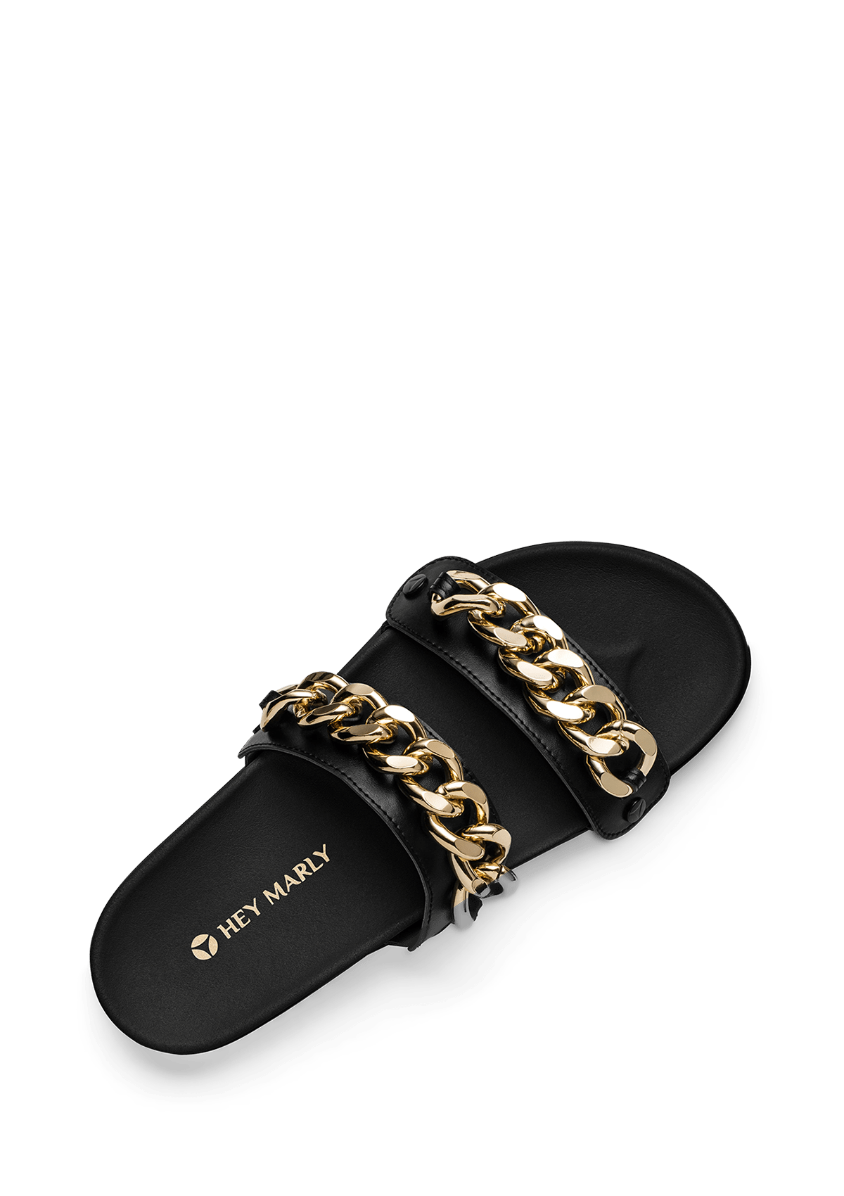 Seitenansicht auf neutralem Hintergrund des Produktes Gold Chain in der Farbe Casual Clean Black
