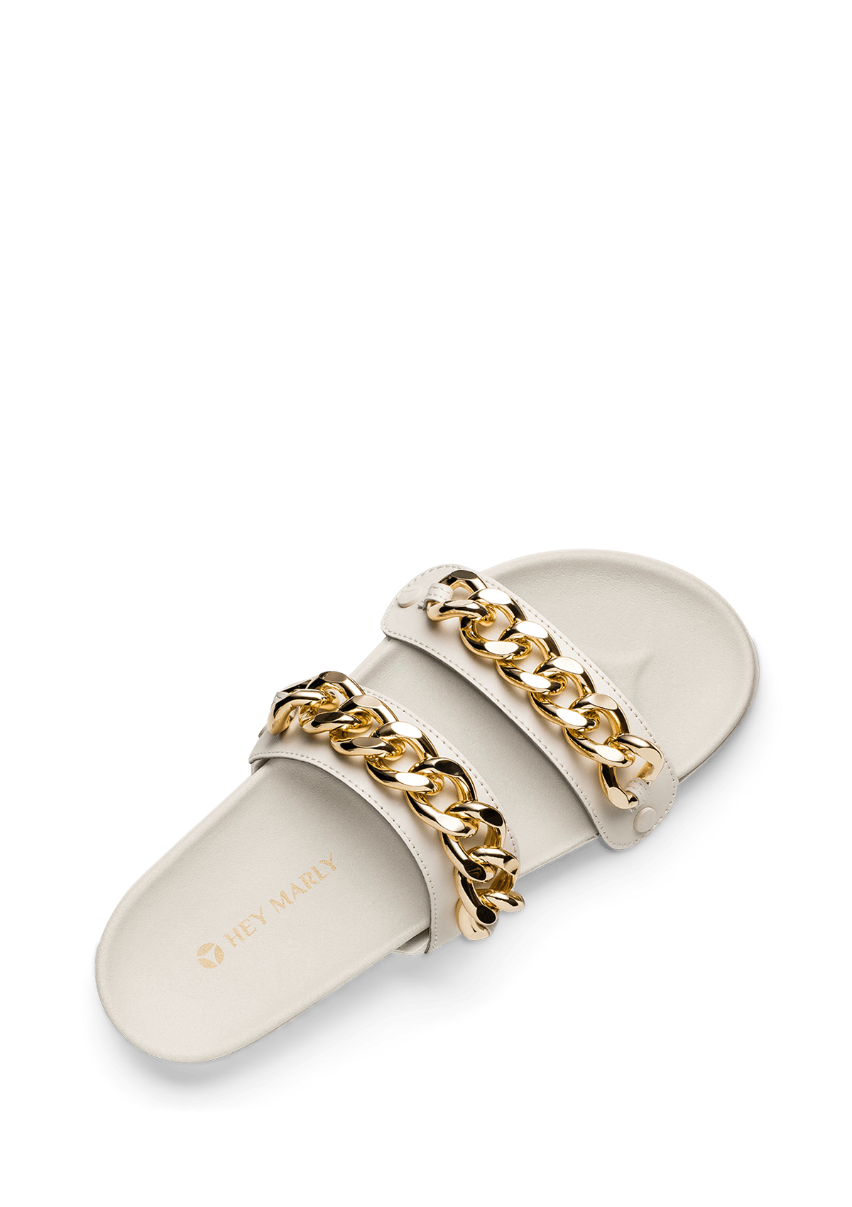 Seitenansicht auf neutralem Hintergrund des Produktes Gold Chain in der Farbe Casual Clean Crema