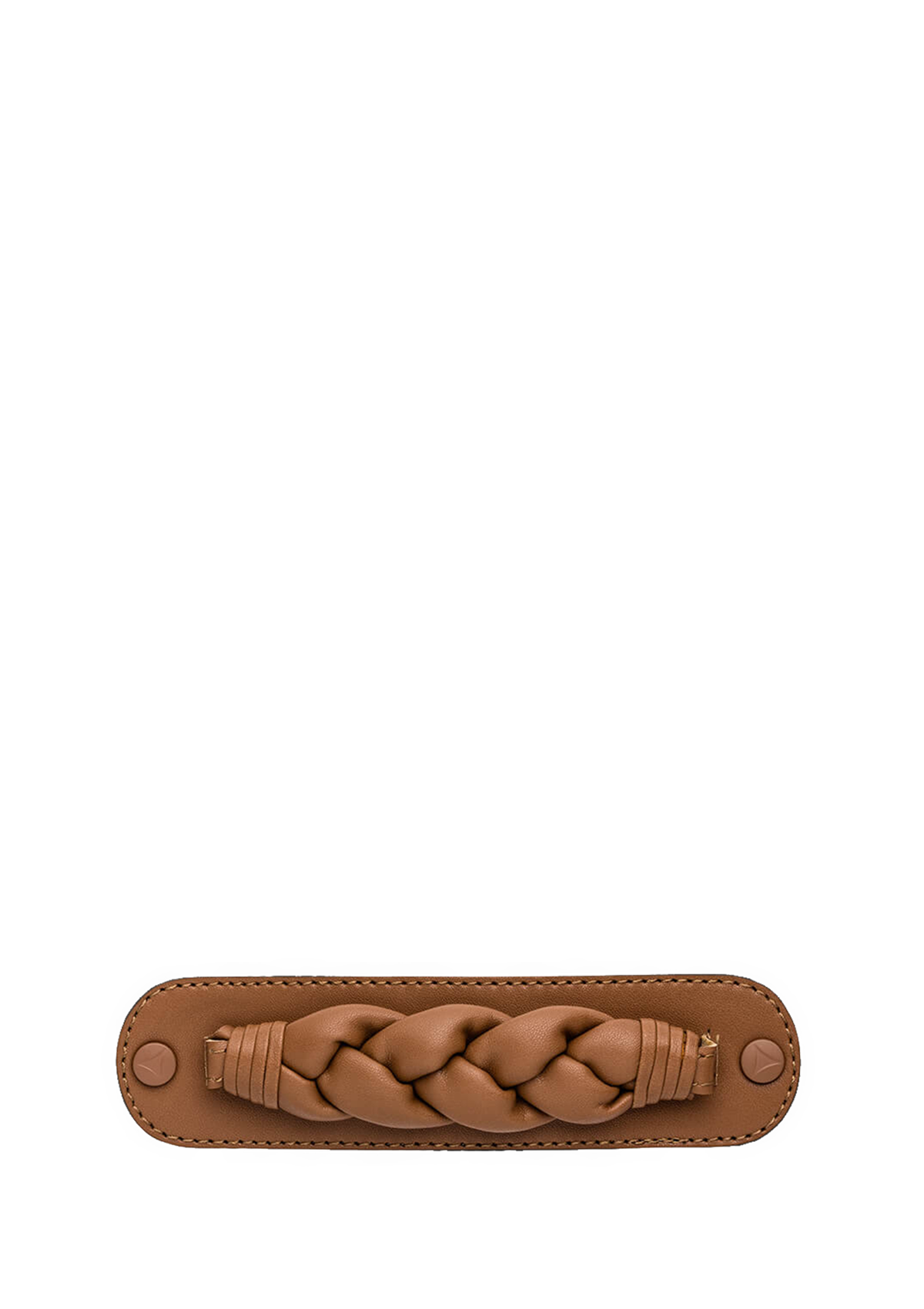 Frontalansicht auf neutralem Hintergrund des Produktes Braided in der Farbe Cognac