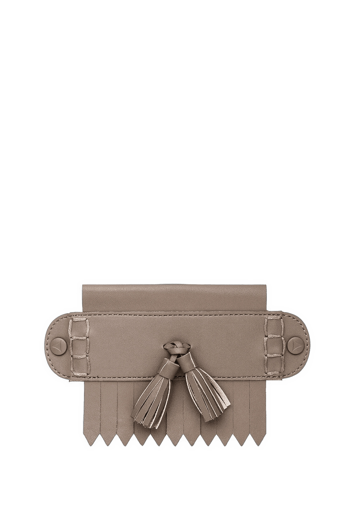 Frontalansicht auf neutralem Hintergrund des Produktes Bold Tassle in der Farbe Mocha