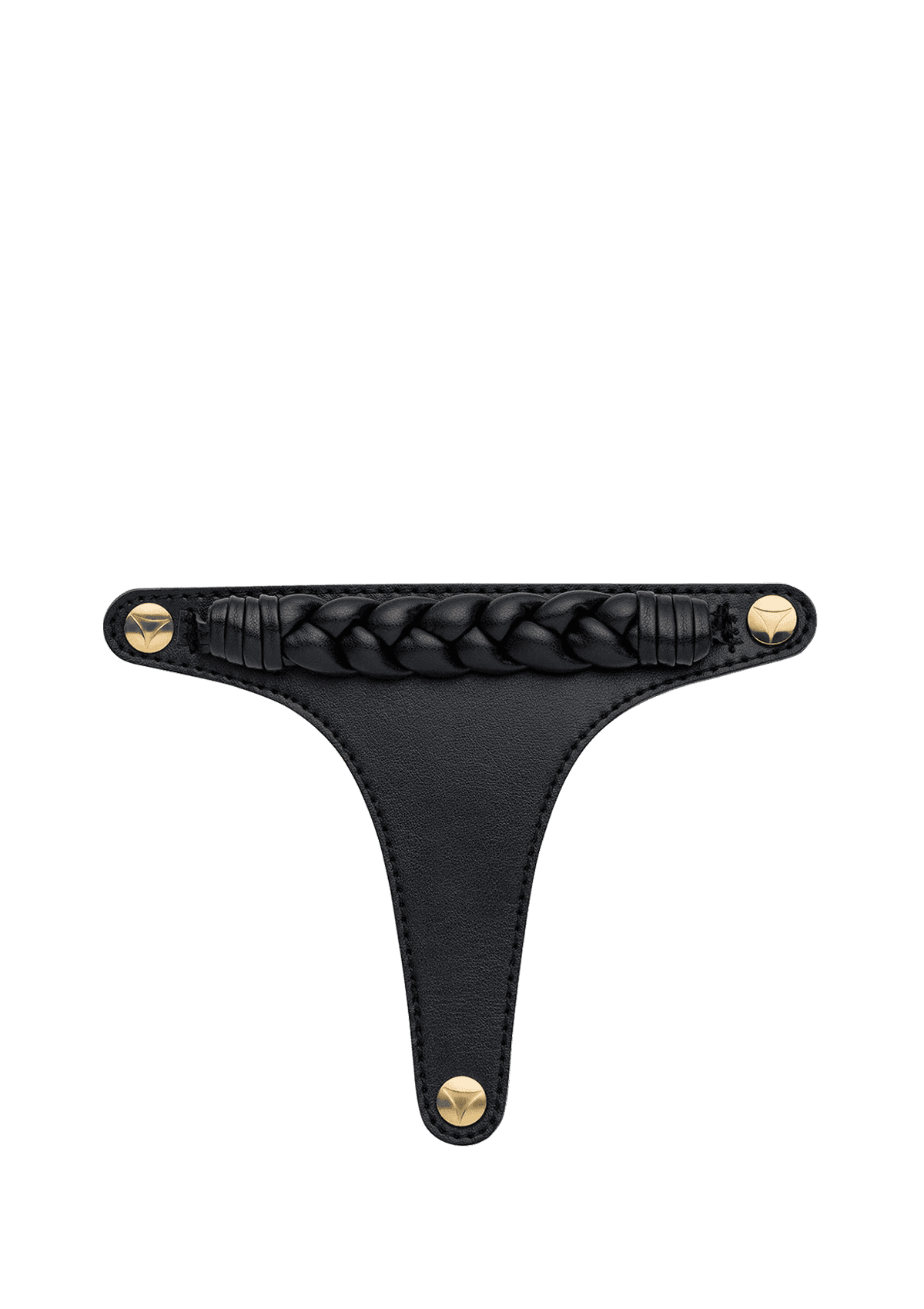 Frontalansicht auf neutralem Hintergrund des Produktes Braided in der Farbe Black