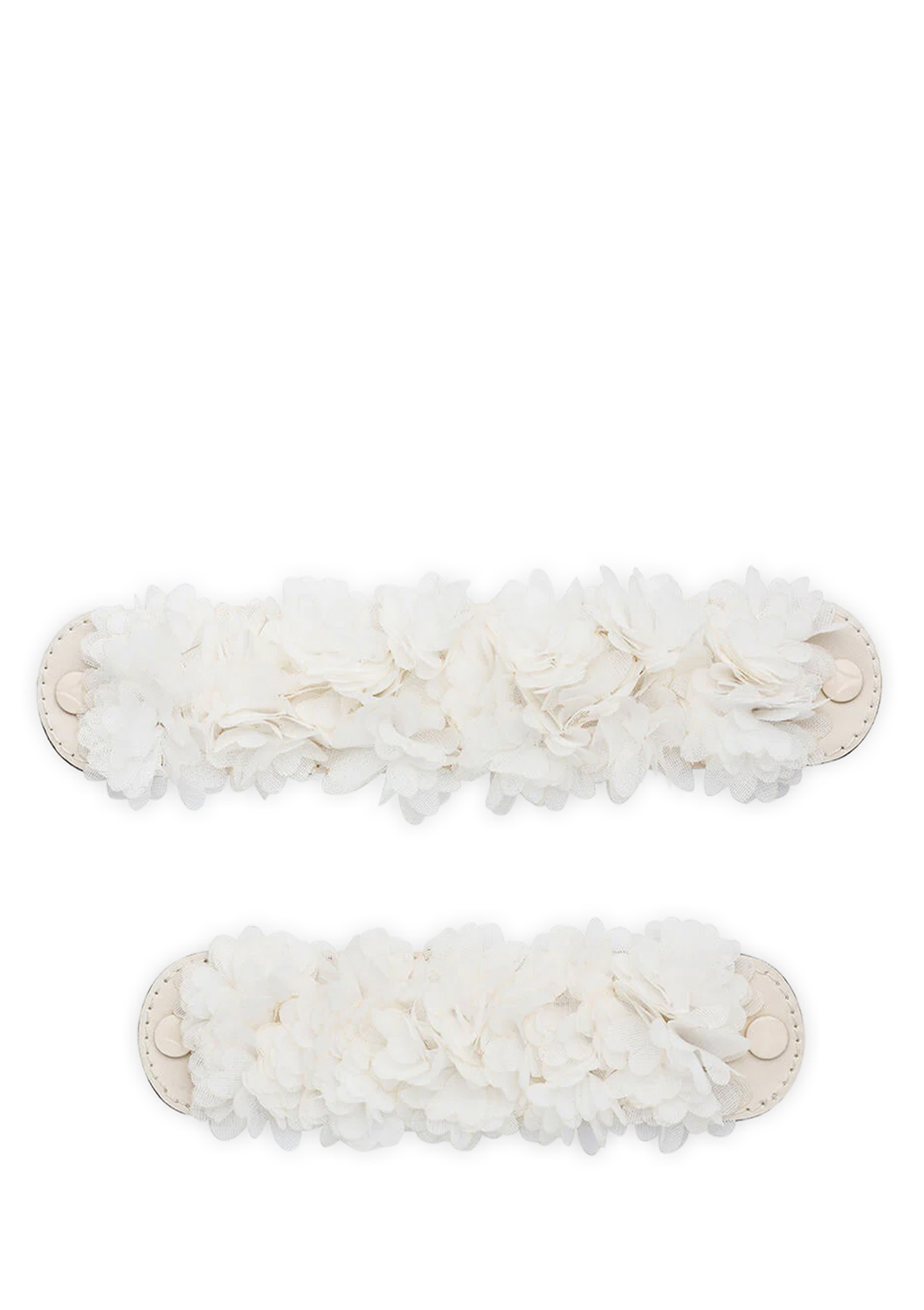 Frontalansicht auf neutralem Hintergrund des Produktes Soft Flower in der Farbe Crema