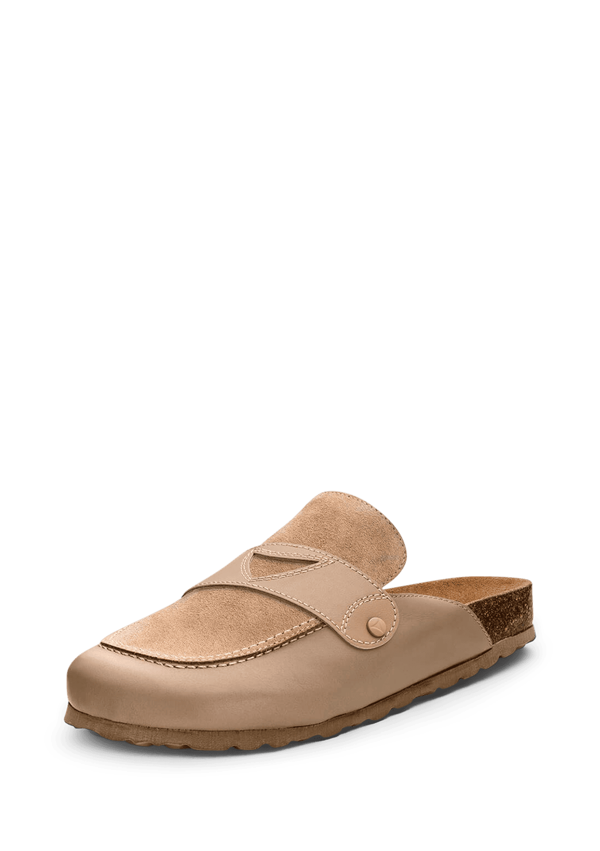 Frontalansicht auf neutralem Hintergrund des Produktes Plain Penny in der Farbe Sand