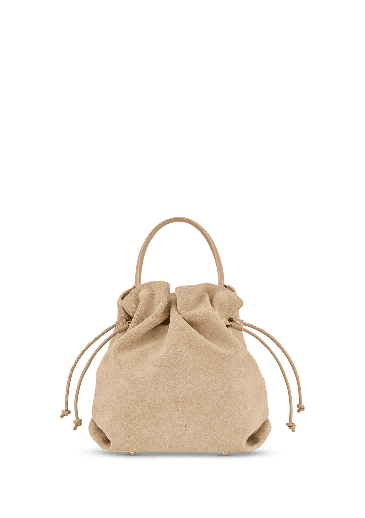 Frontalansicht auf neutralem Hintergrund des Produktes Cool Companion Suede M in der Farbe Sand in der Größe M