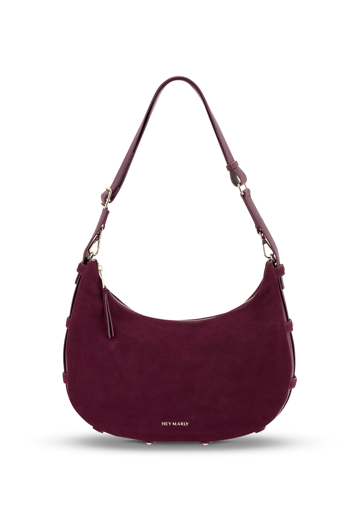 Frontalansicht auf neutralem Hintergrund des Produktes Lifetime Sister Suede M in der Farbe Berry in der Größe M
