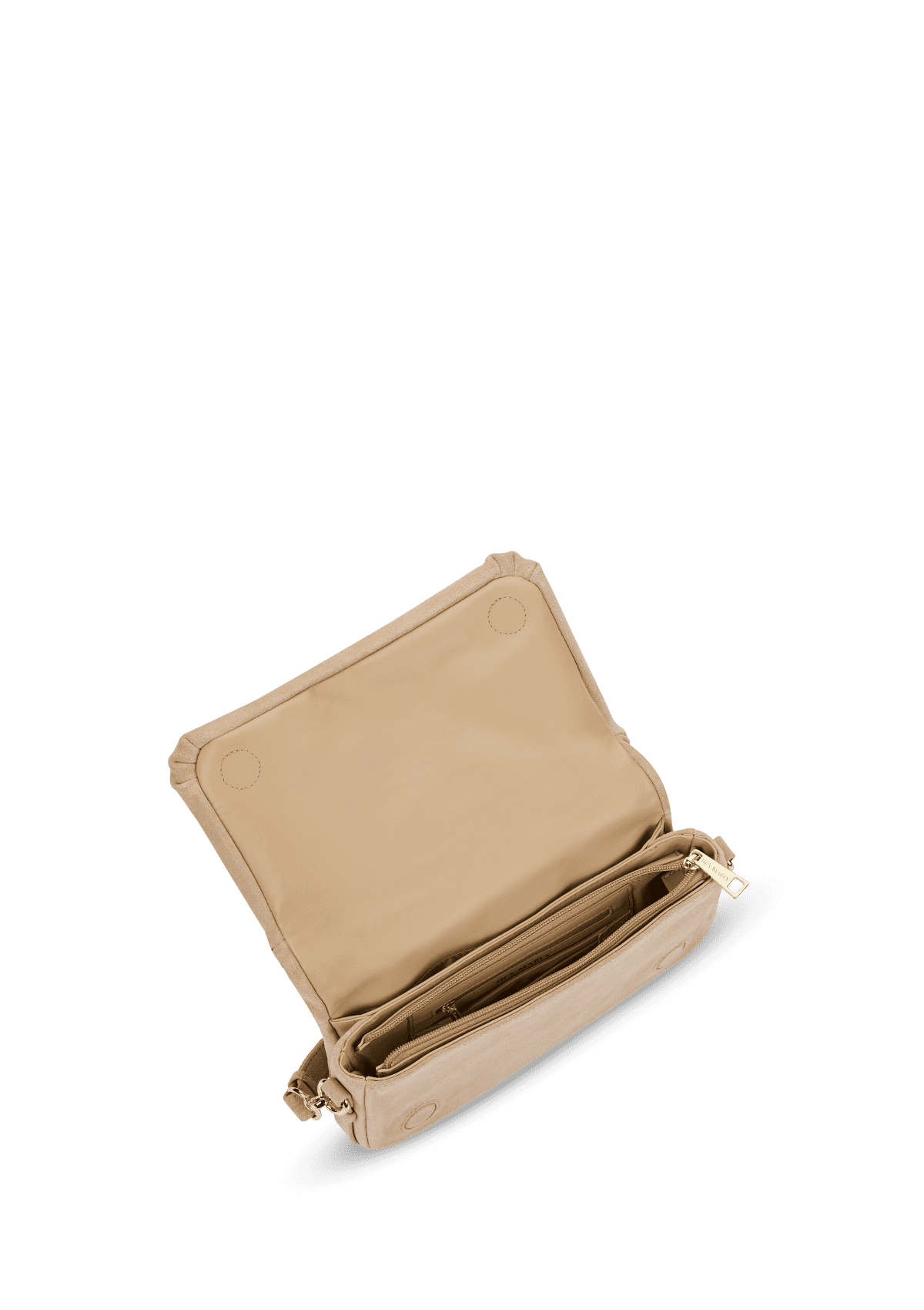 Produktabbildung auf neutralem Hintergrund des Produktes Sassy Sister Suede in der Farbe Sand