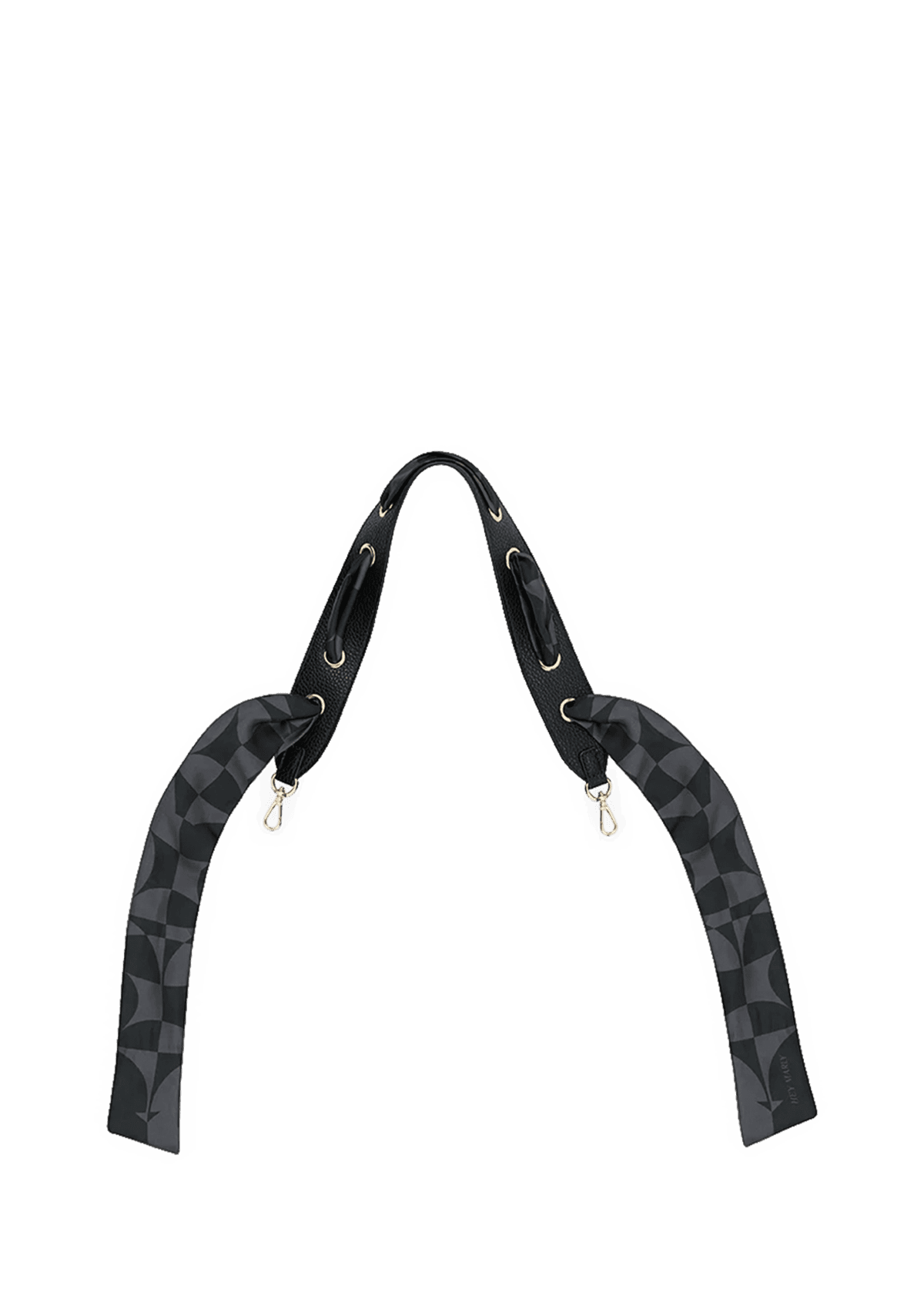 Frontalansicht auf neutralem Hintergrund des Produktes Ribbon Strap in der Farbe Black