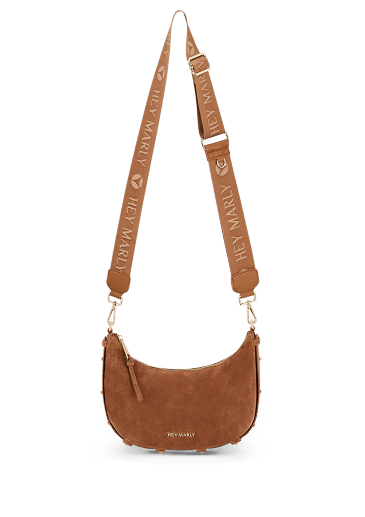 Produktabbildung auf neutralem Hintergrund des Produktes Signature Strap in der Farbe Cognac