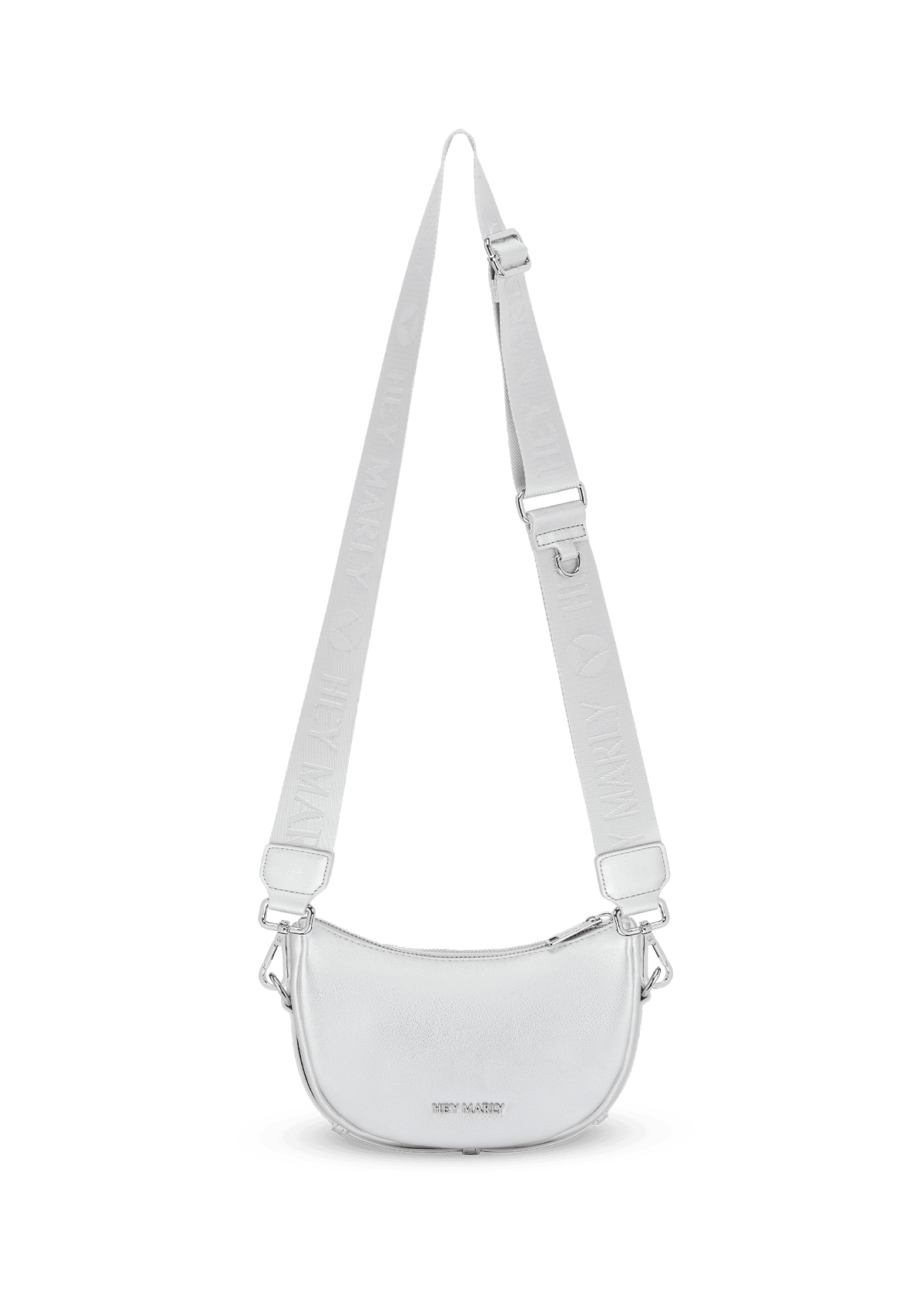 Seitenansicht auf neutralem Hintergrund des Produktes Signature Strap in der Farbe Silver