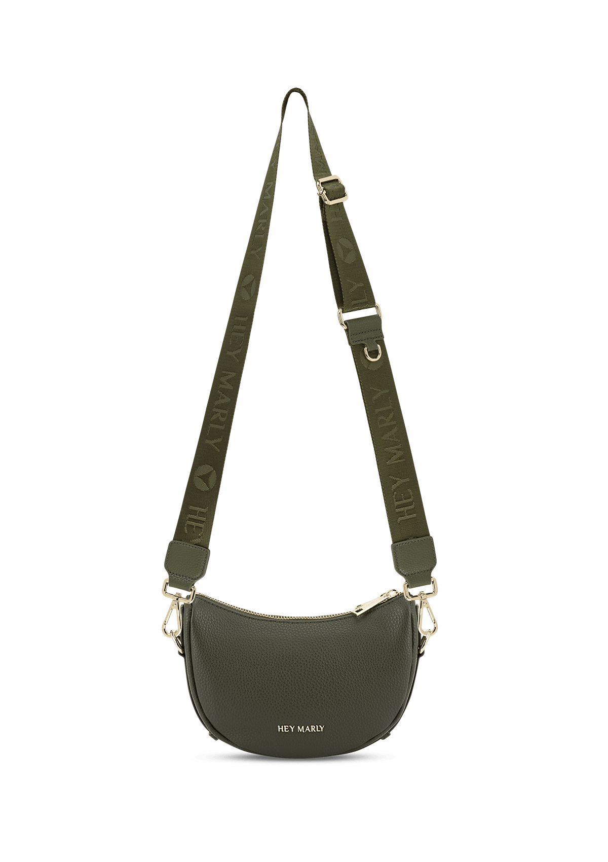 Seitenansicht auf neutralem Hintergrund des Produktes Signature Strap in der Farbe Forest