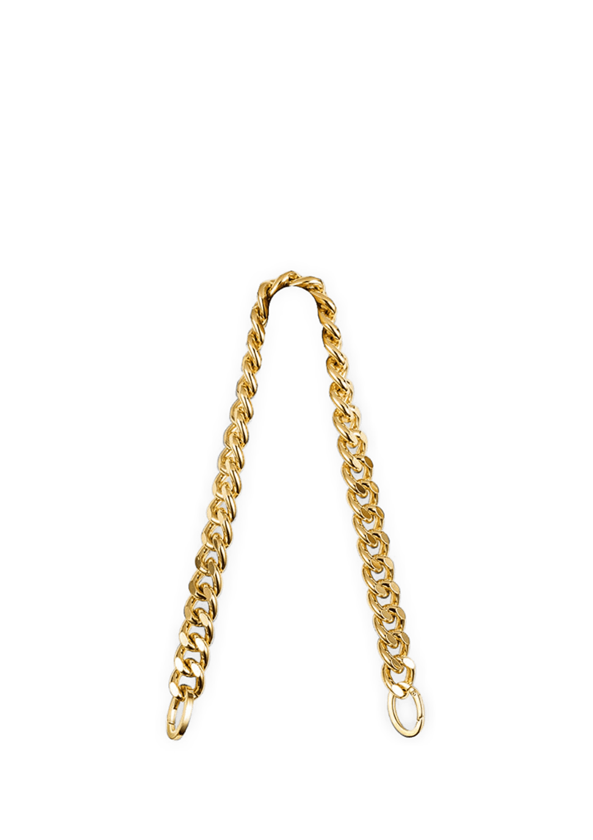 Frontalansicht auf neutralem Hintergrund des Produktes Gold Chain Strap in der Farbe Gold