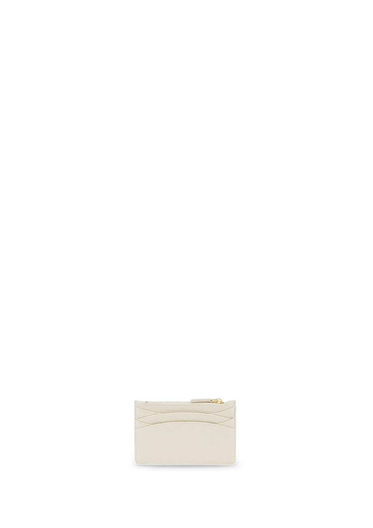 Seitenansicht auf neutralem Hintergrund des Produktes Card Coin Wallet in der Farbe Crema