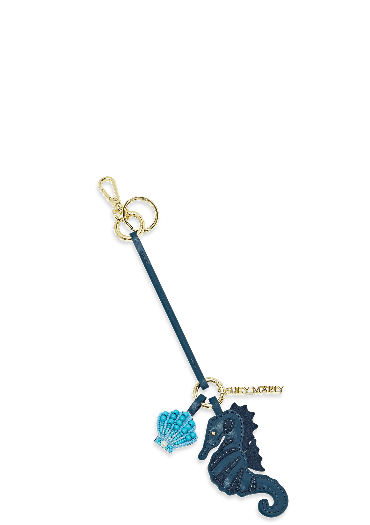 Produktabbildung auf neutralem Hintergrund des Produktes Seahorse Charm in der Farbe Teal