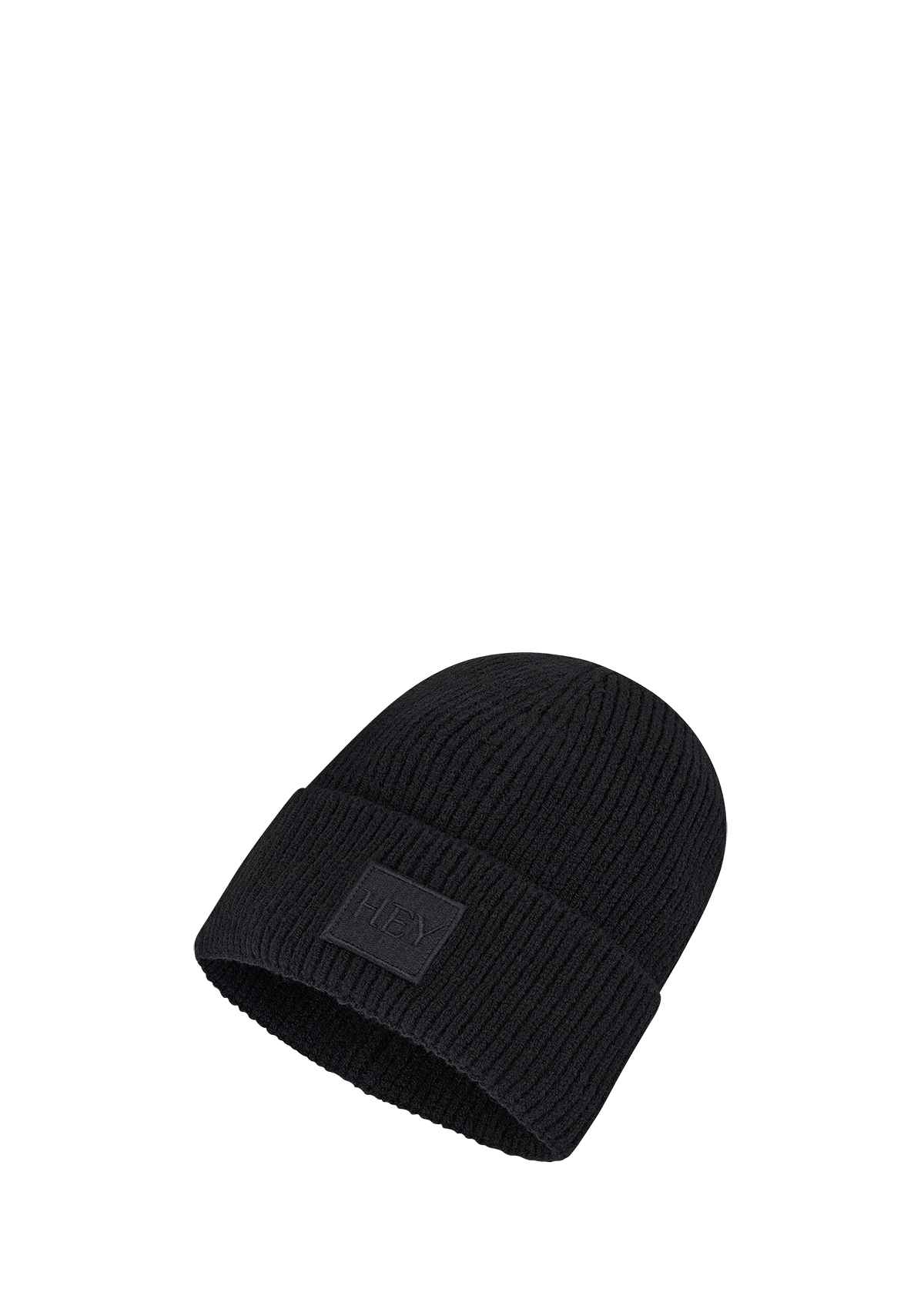 Produktabbildung auf neutralem Hintergrund des Produktes Hey Beanie in der Farbe Black