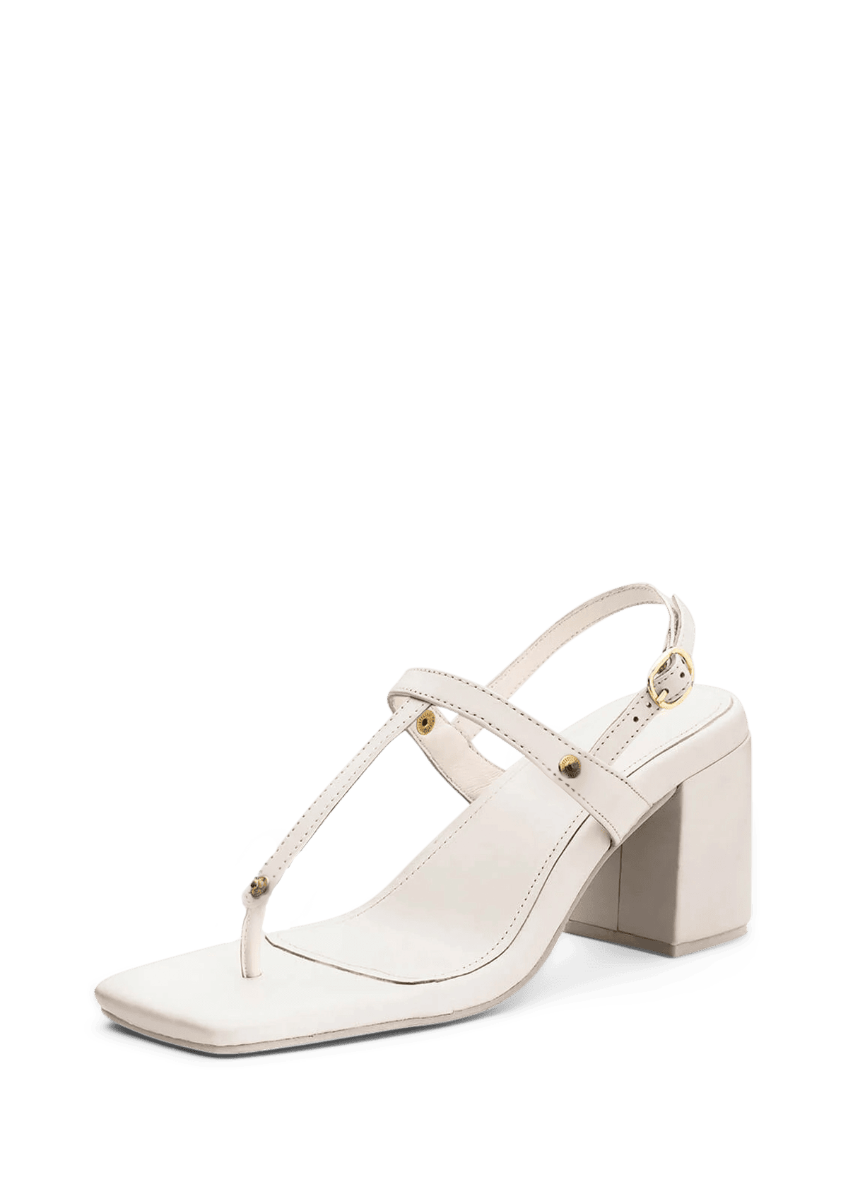 Block Heel Mid - Cream