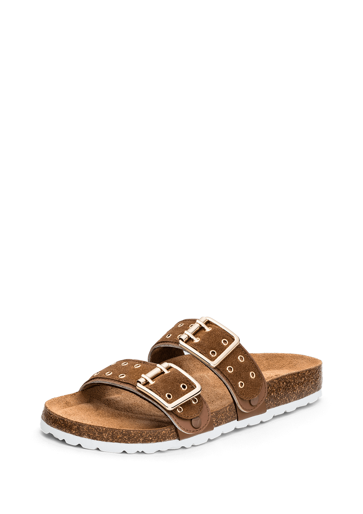 Frontalansicht auf neutralem Hintergrund des Produktes Eyelet Classic in der Farbe Cognac