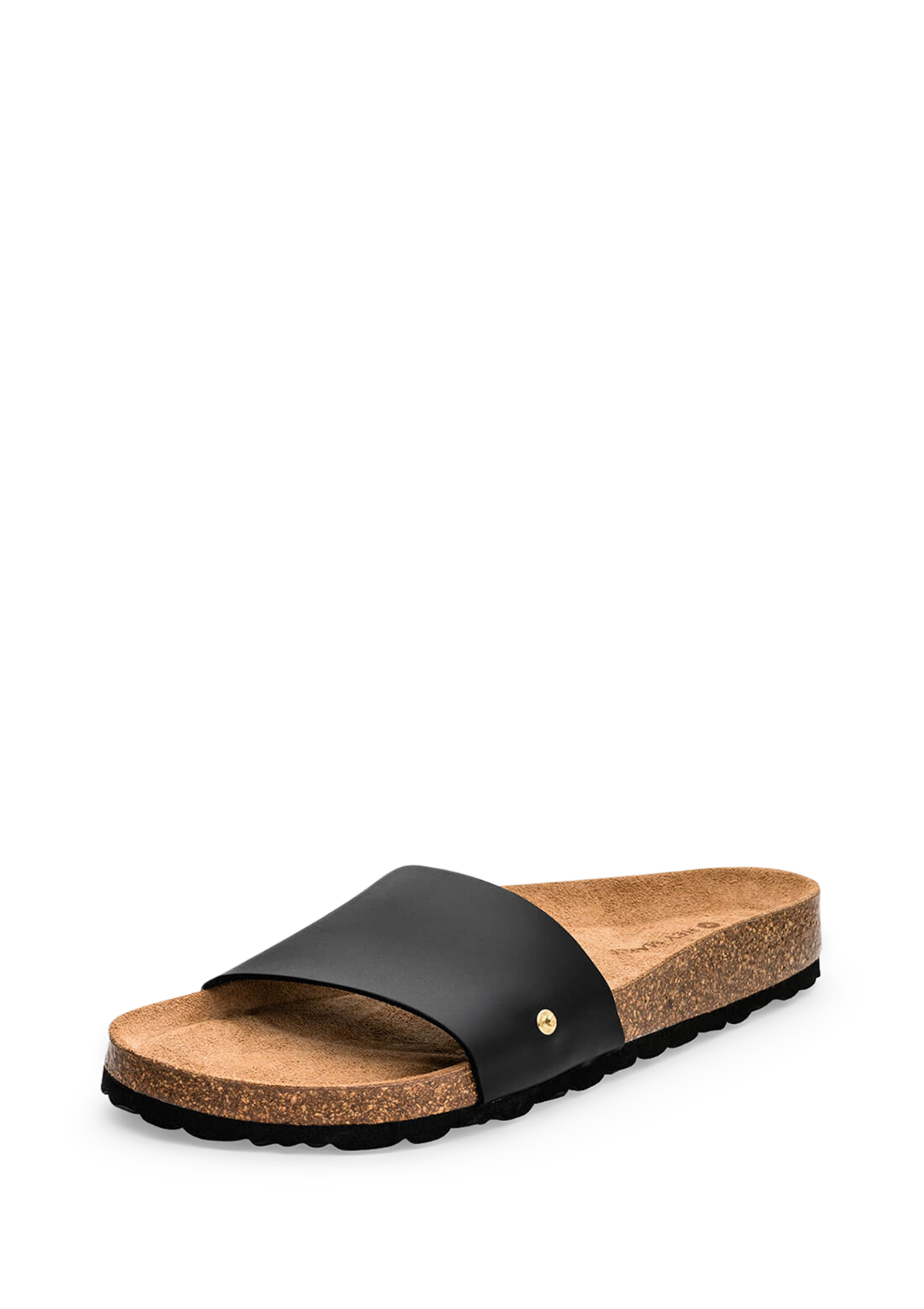 Frontalansicht auf neutralem Hintergrund des Produktes Casual Cork in der Farbe Black