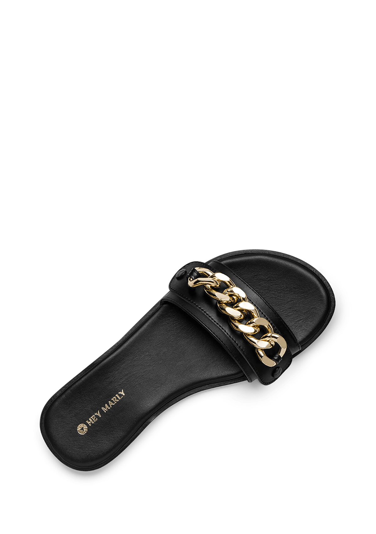 Seitenansicht auf neutralem Hintergrund des Produktes Gold Chain in der Farbe Classic Black