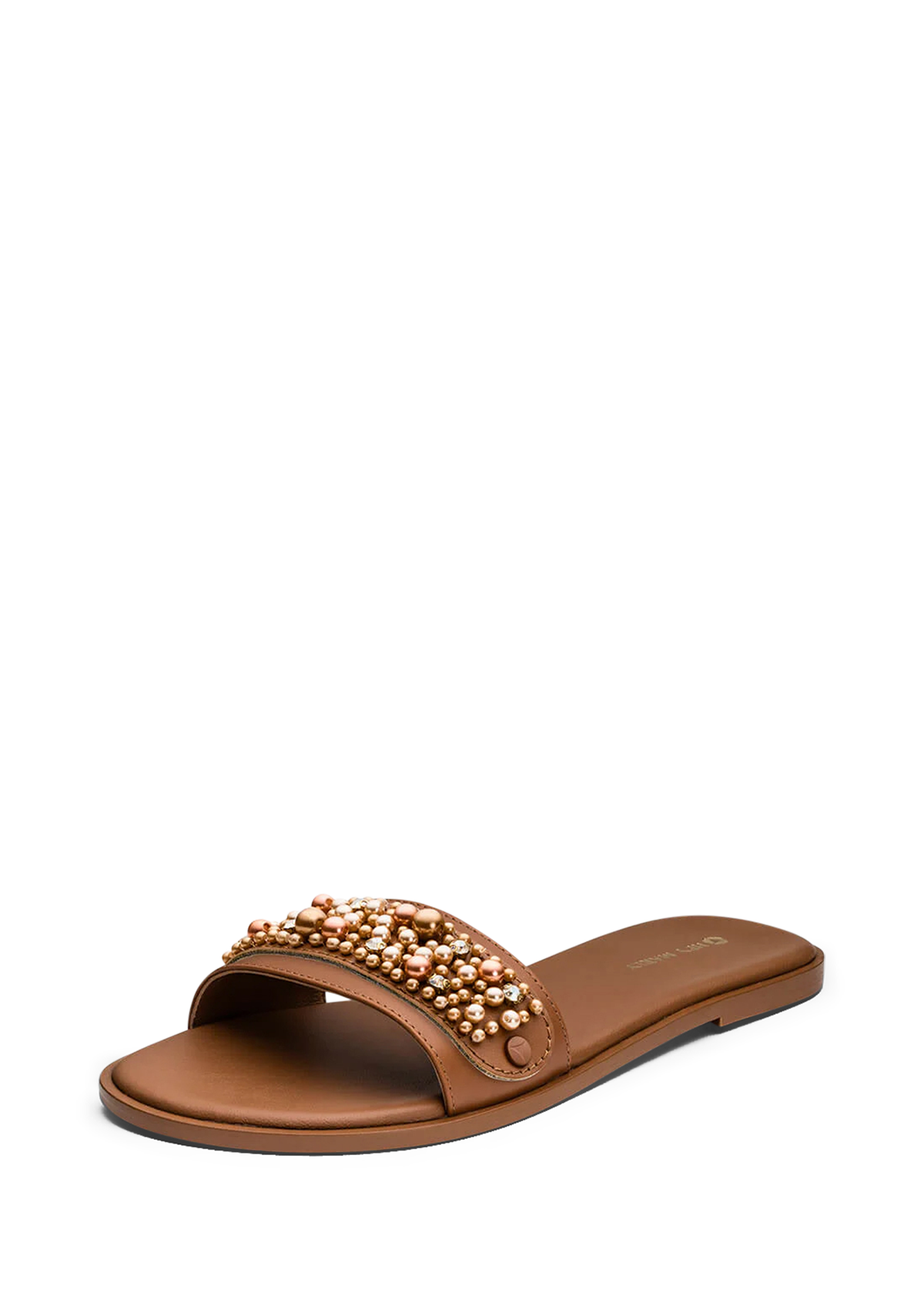 Frontalansicht auf neutralem Hintergrund des Produktes Precious Pearl in der Farbe Cognac