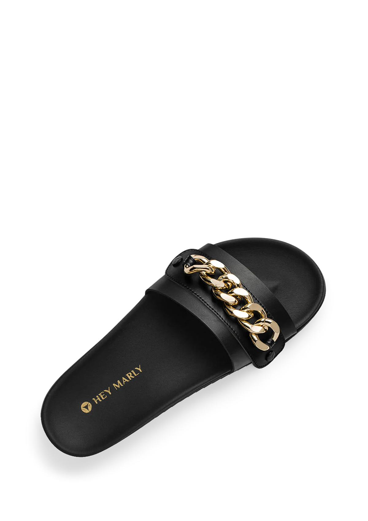 Seitenansicht auf neutralem Hintergrund des Produktes Gold Chain in der Farbe Casual Clean Black