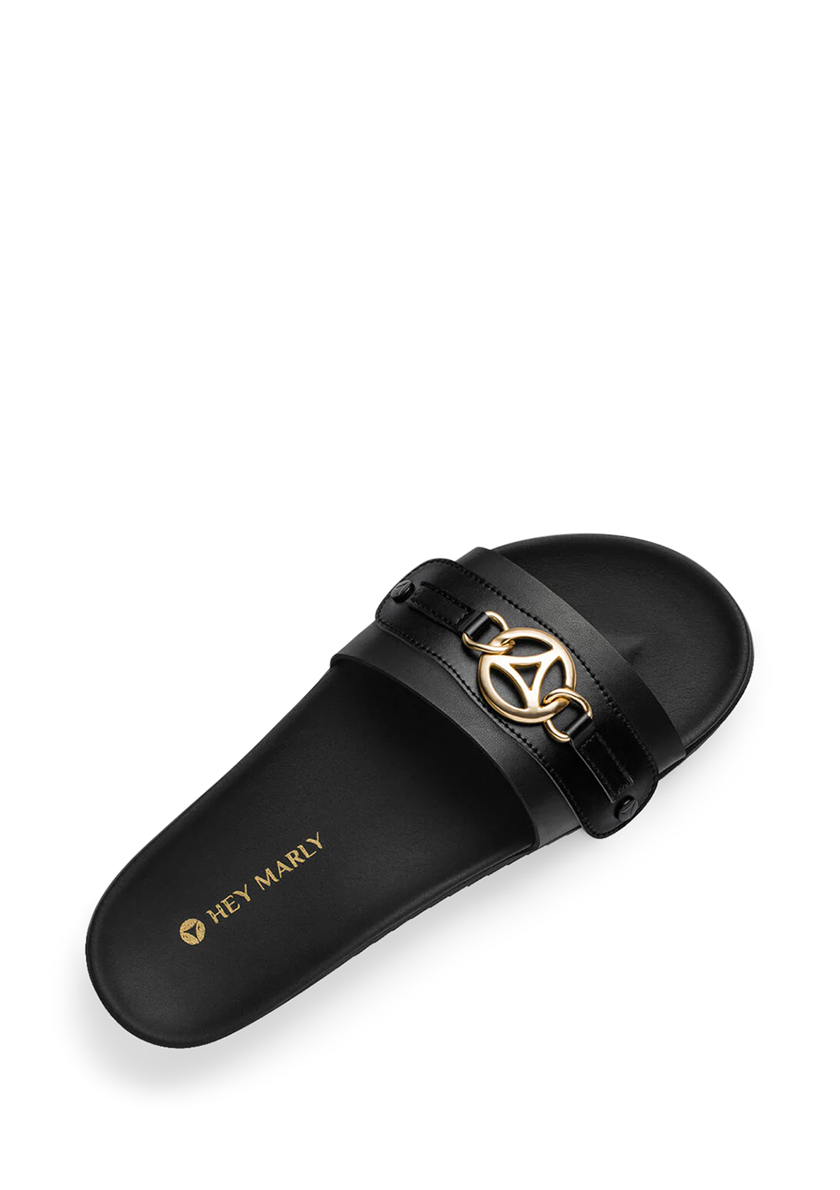 Seitenansicht auf neutralem Hintergrund des Produktes Golden Icon in der Farbe Casual Clean Black