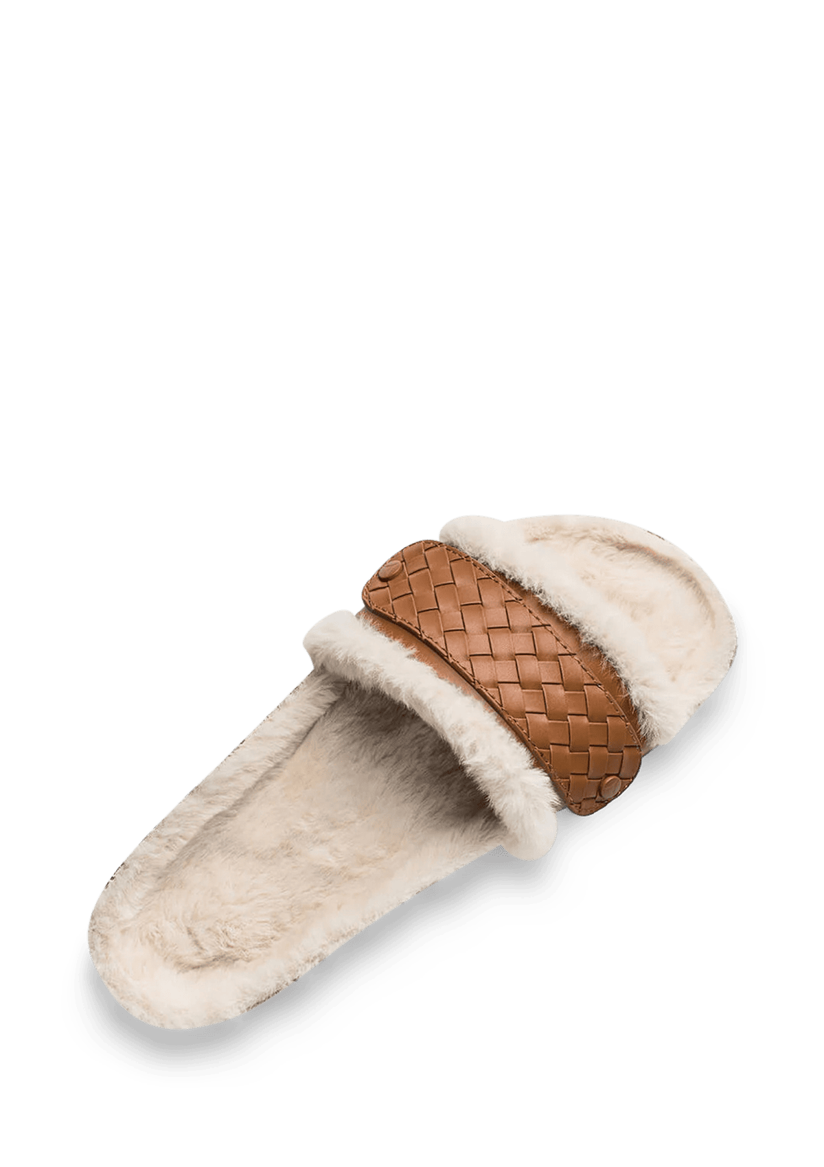 Seitenansicht auf neutralem Hintergrund des Produktes Casual Cork Fur in der Farbe Cognac