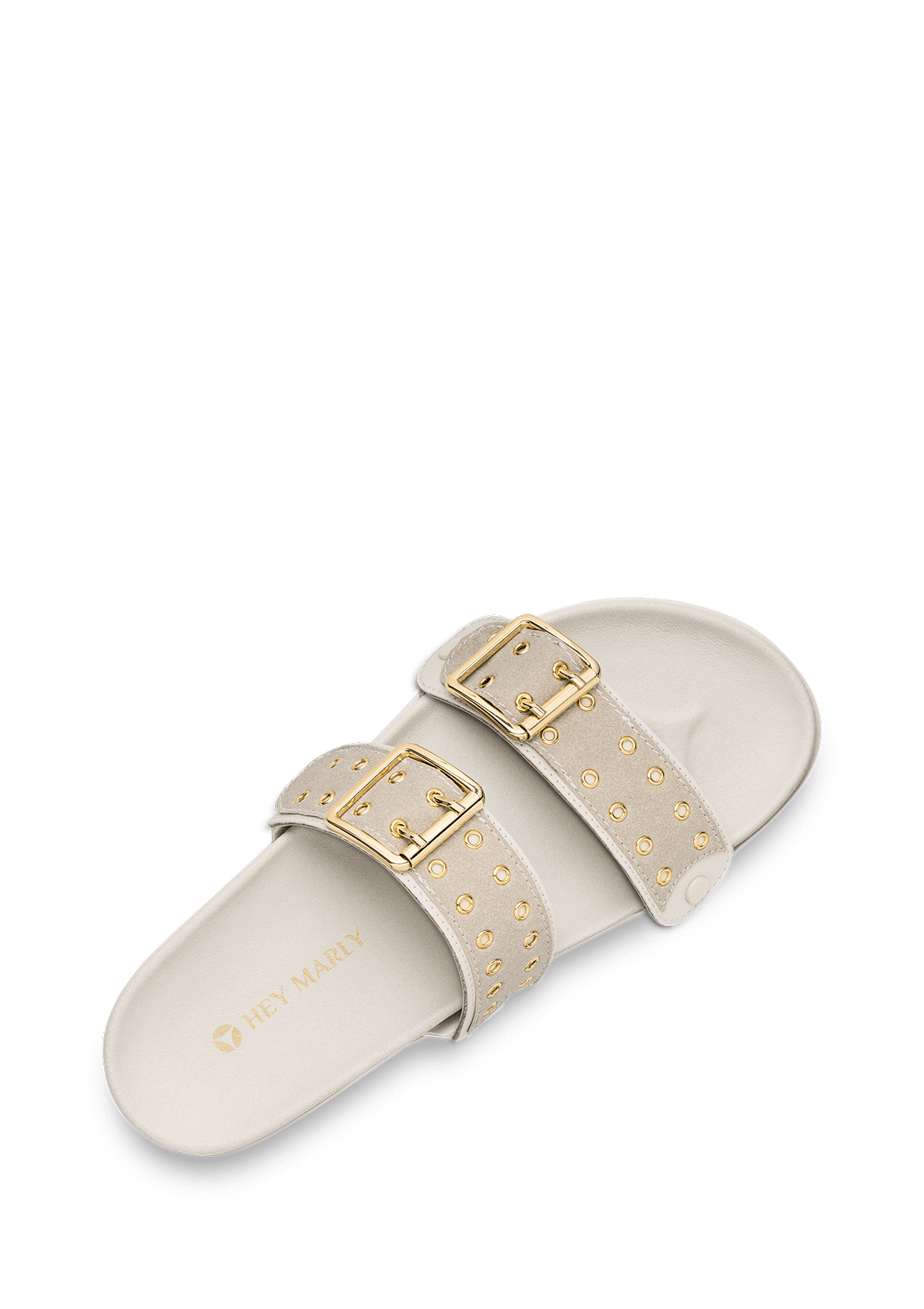 Seitenansicht auf neutralem Hintergrund des Produktes Eyelet Classic in der Farbe Casual Clean Crema