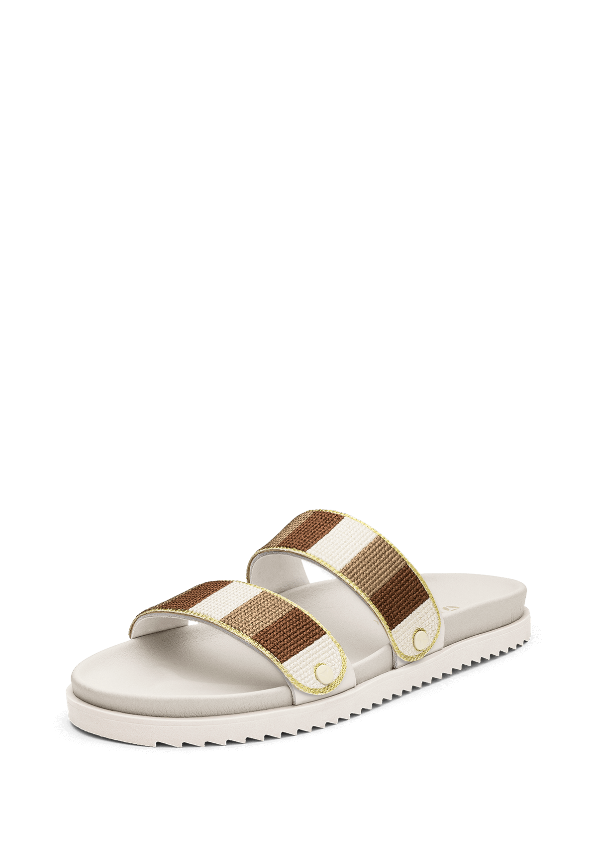 Seitenansicht auf neutralem Hintergrund des Produktes Summer Stripe in der Farbe Casual Clean Crema

