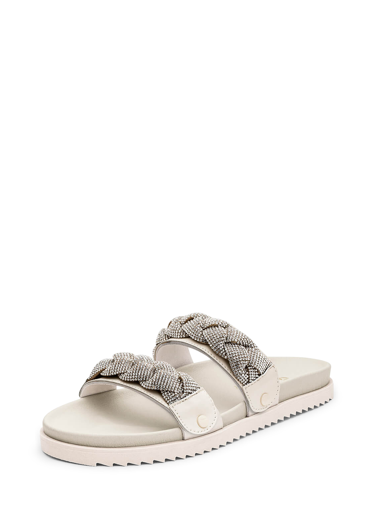 Frontalansicht auf neutralem Hintergrund des Produktes Braided Glitter in der Farbe Casual Clean Crema
