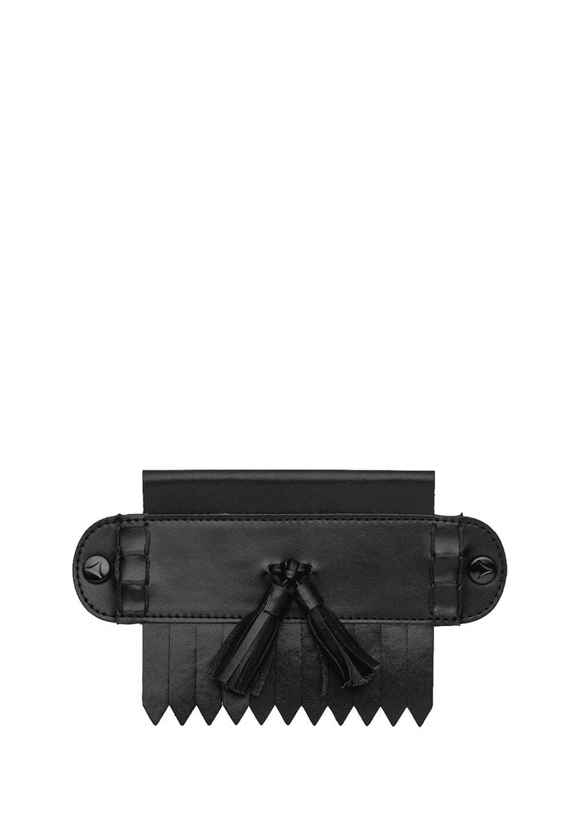 Frontalansicht auf neutralem Hintergrund des Produktes Bold Tassle in der Farbe Black
