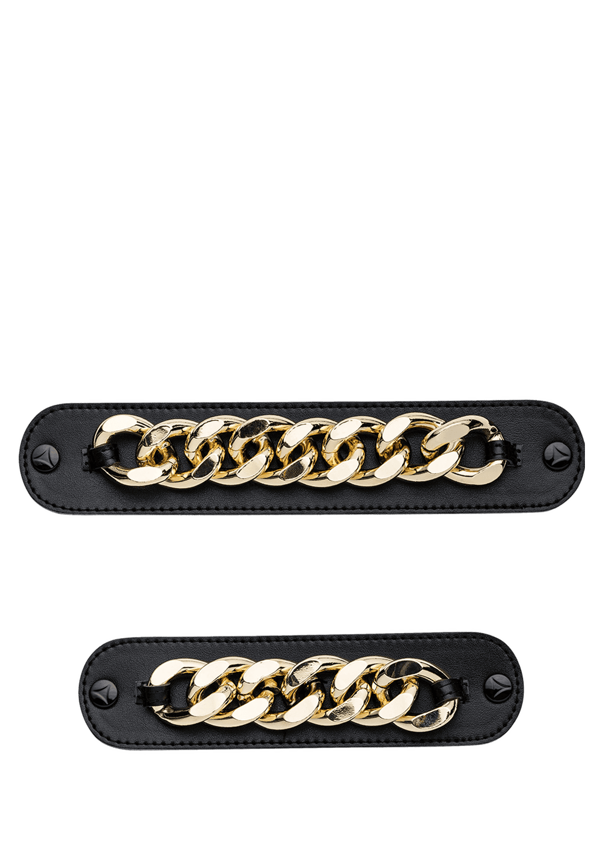 Frontalansicht auf neutralem Hintergrund des Produktes Gold Chain in der Farbe Black