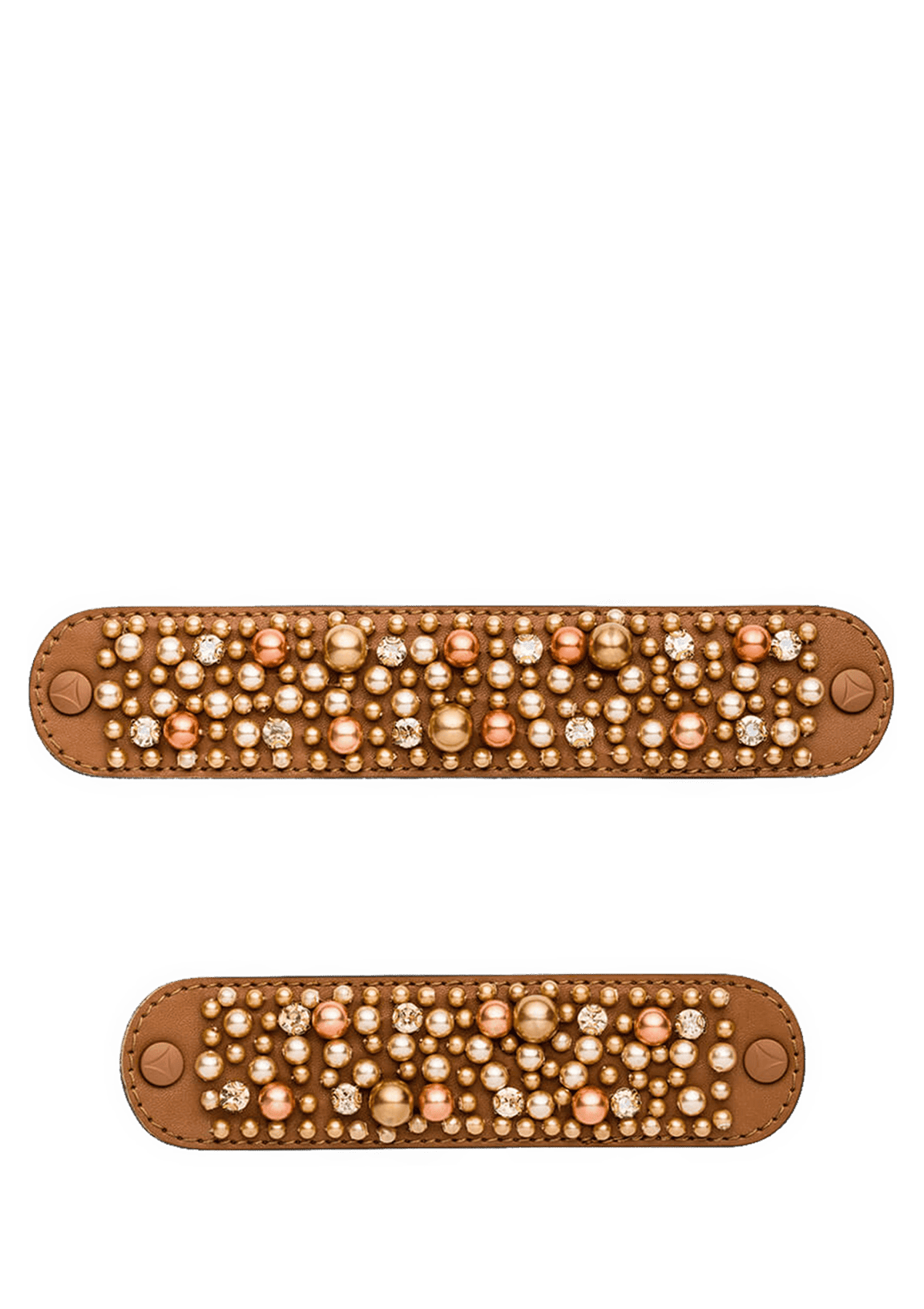Frontalansicht auf neutralem Hintergrund des Produktes Precious Pearl in der Farbe Cognac