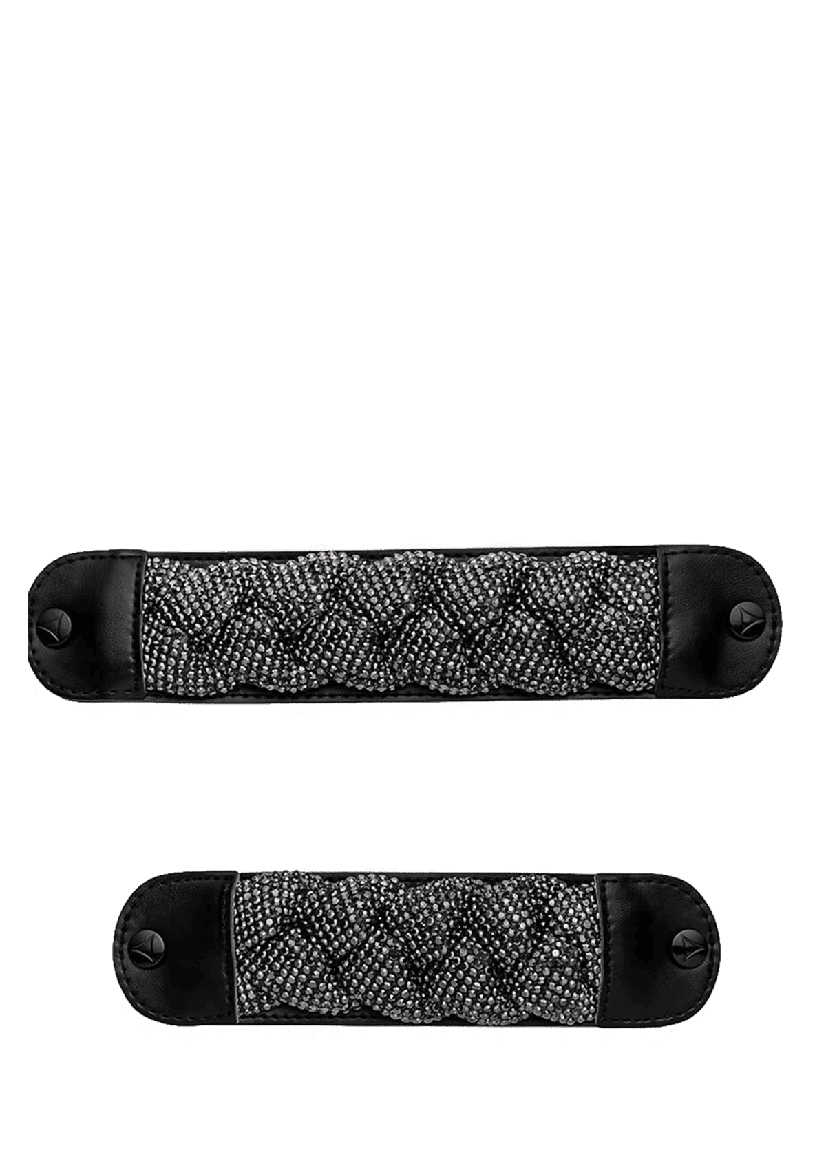 Frontalansicht auf neutralem Hintergrund des Produktes Braided Glitter in der Farbe Black