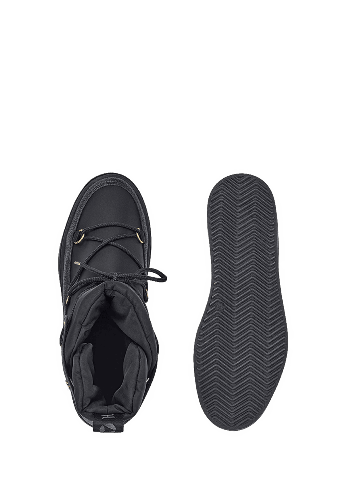 Produktabbildung auf neutralem Hintergrund des Produktes Cozy Lace Up in der Farbe Black