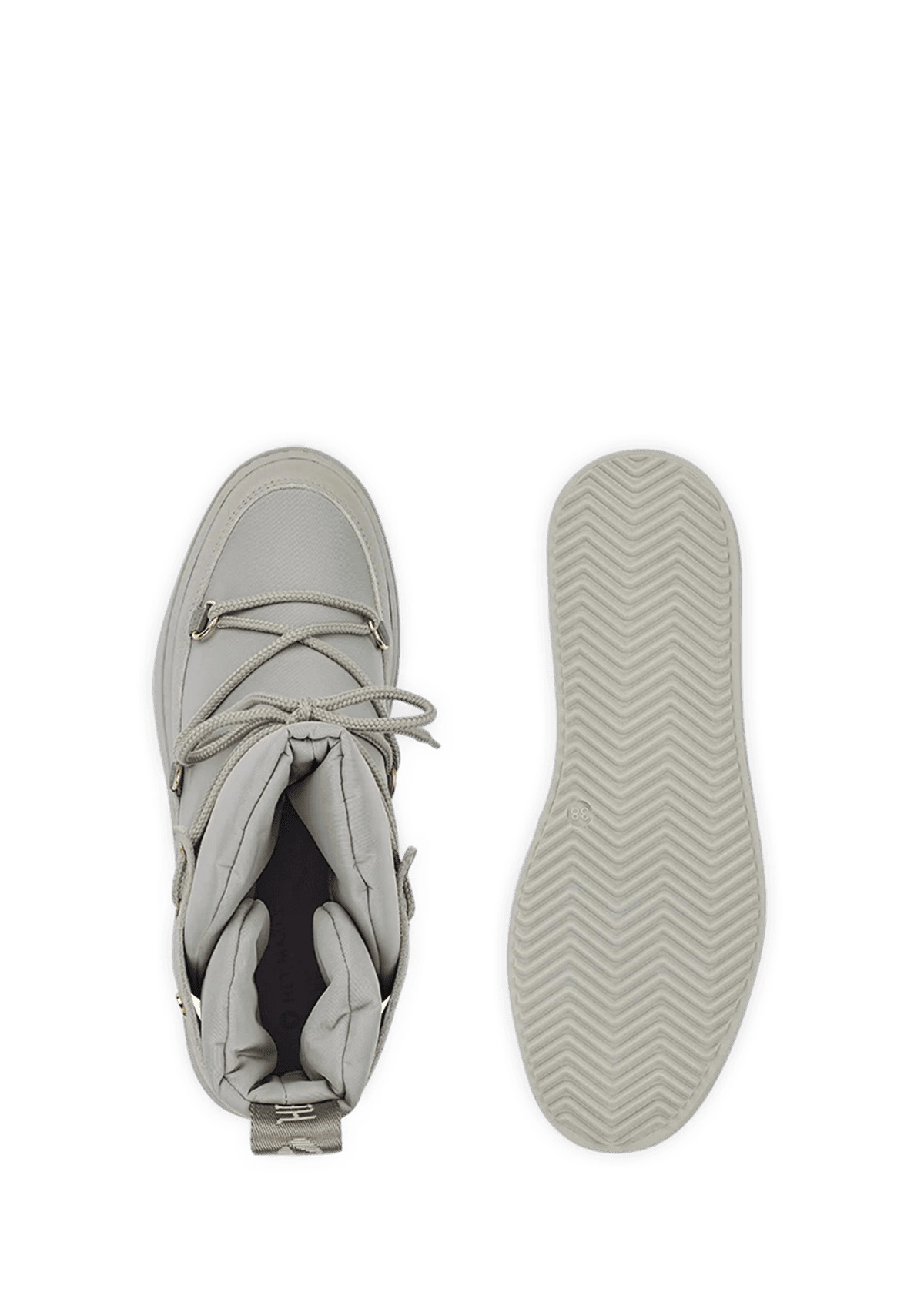 Produktabbildung auf neutralem Hintergrund des Produktes Cozy Lace Up in der Farbe Greige