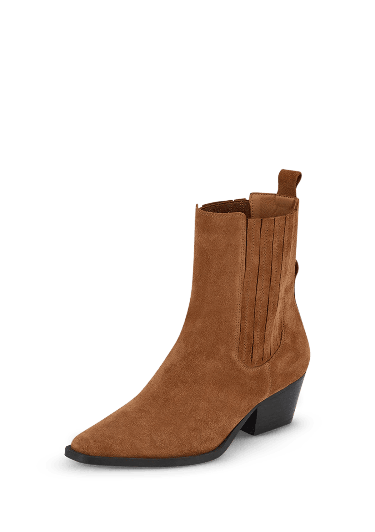 Seitenansicht auf neutralem Hintergrund des Produktes Western Chic in der Farbe Cognac