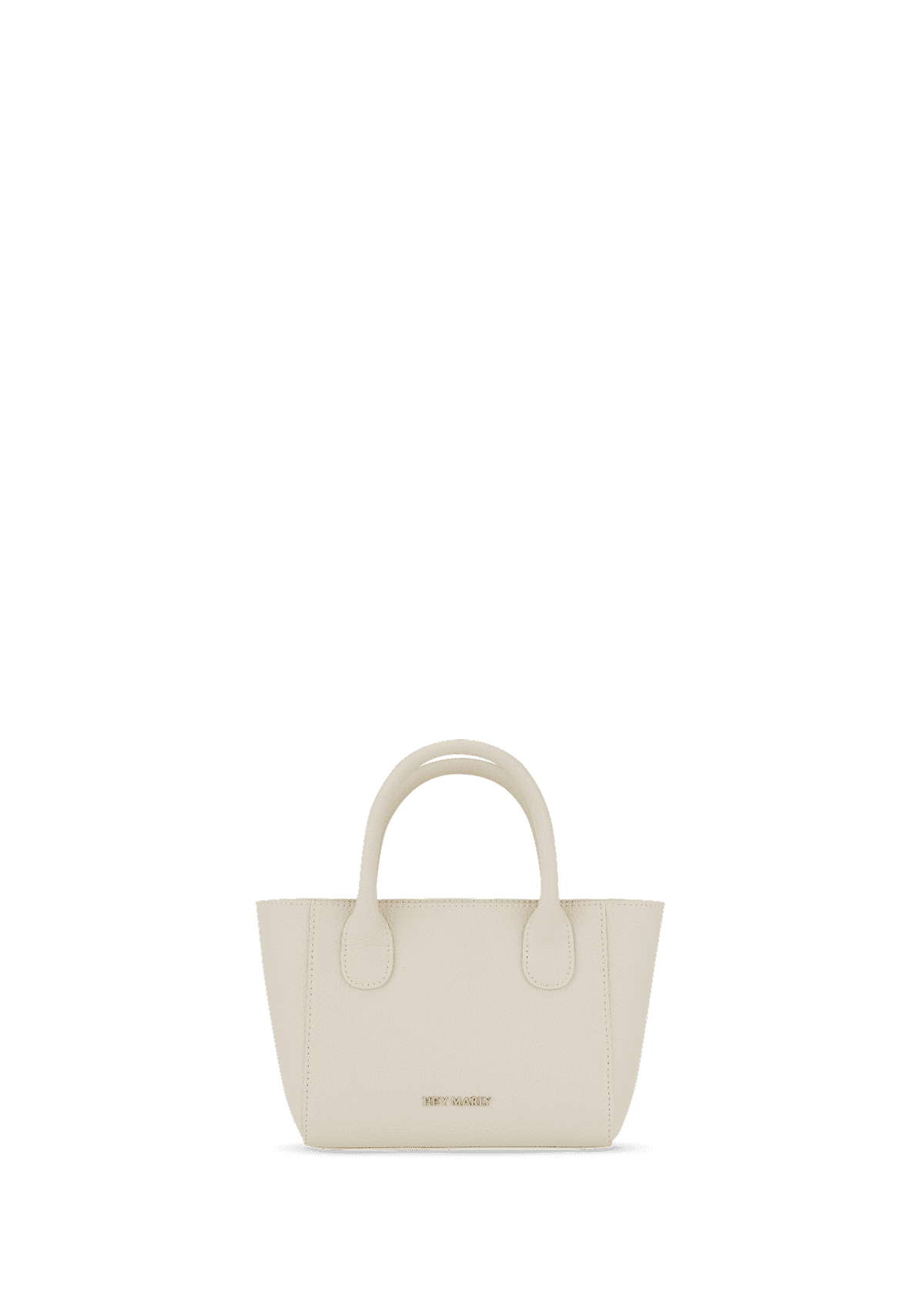 Frontalansicht auf neutralem Hintergrund des Produktes Mini Tote Liz Kaeber Edition in der Farbe Crema