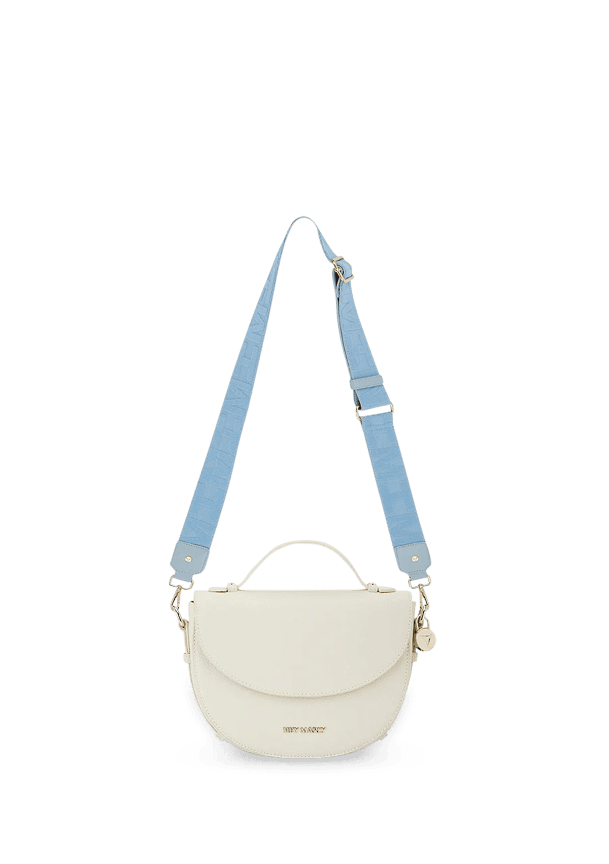 Seitenansicht auf neutralem Hintergrund des Produktes Terry Strap in der Farbe Blue