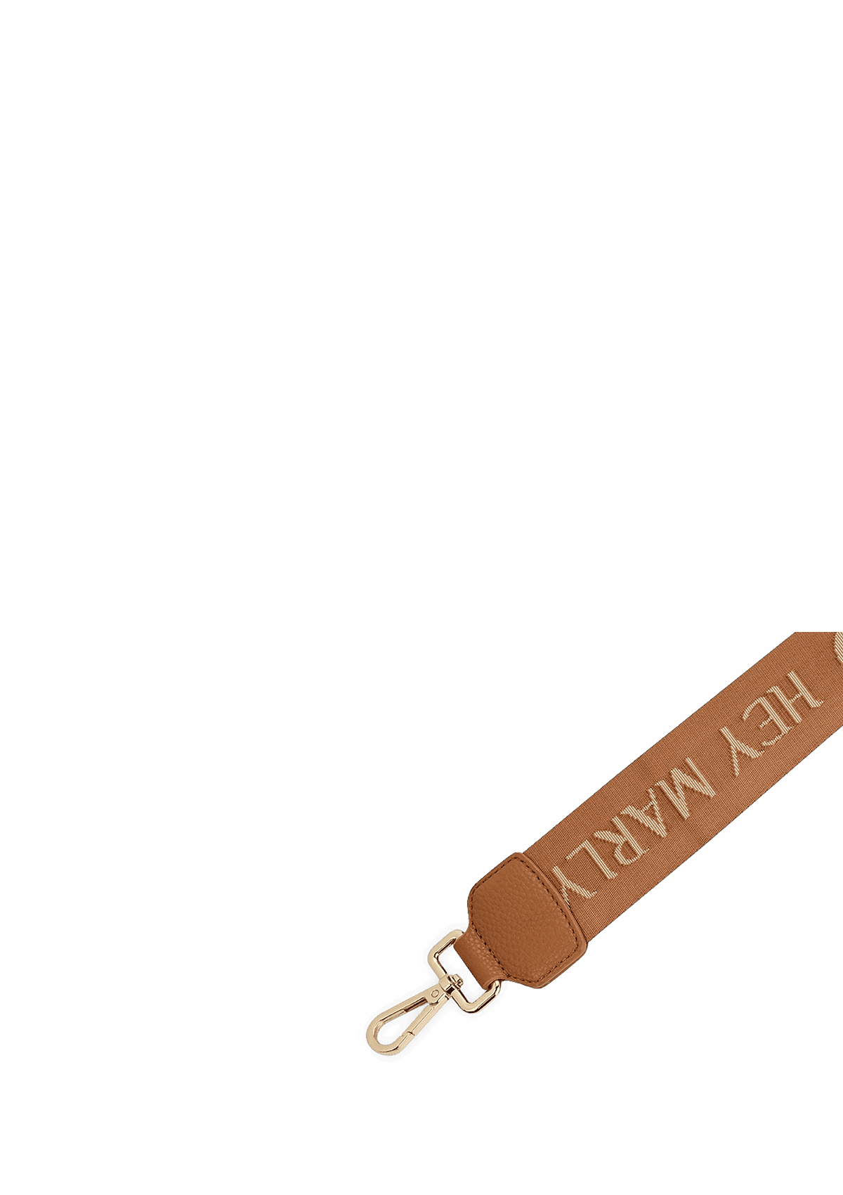 Produktabbildung auf neutralem Hintergrund des Produktes Signature Strap in der Farbe Cognac