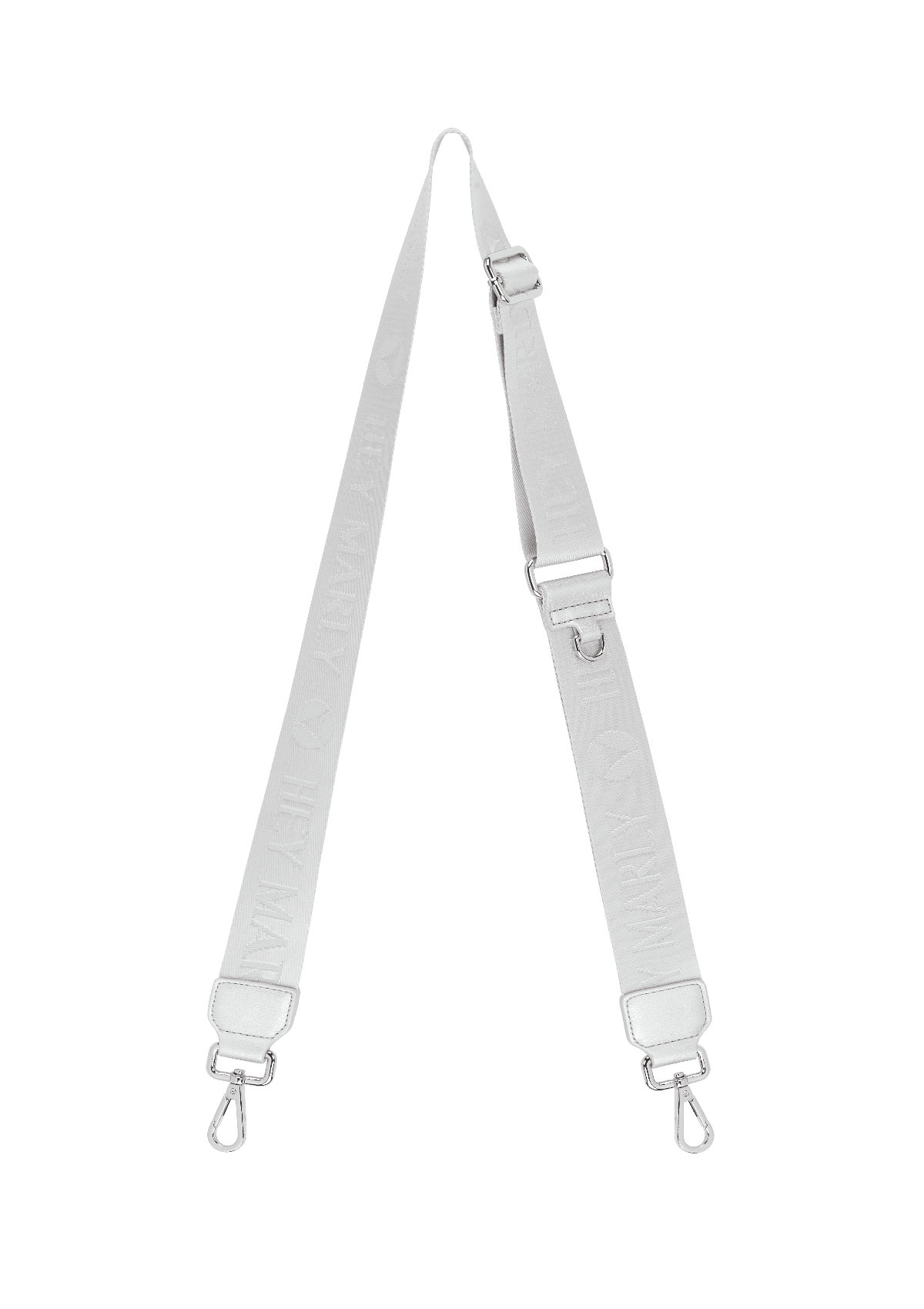 Frontalansicht auf neutralem Hintergrund des Produktes Signature Strap in der Farbe Silver