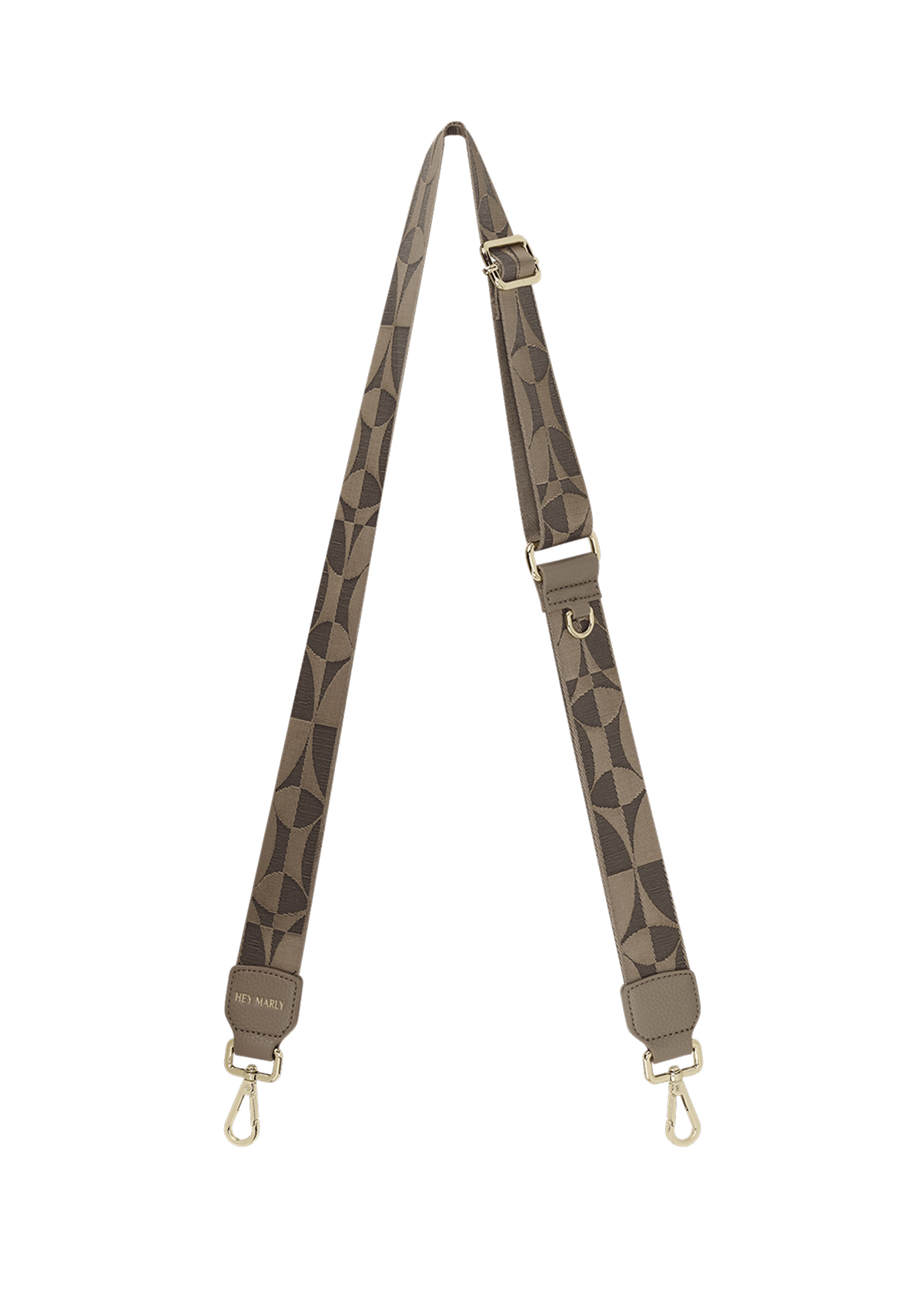 Frontalansicht auf neutralem Hintergrund des Produktes Iconic Strap in der Farbe Mocha-Coffee