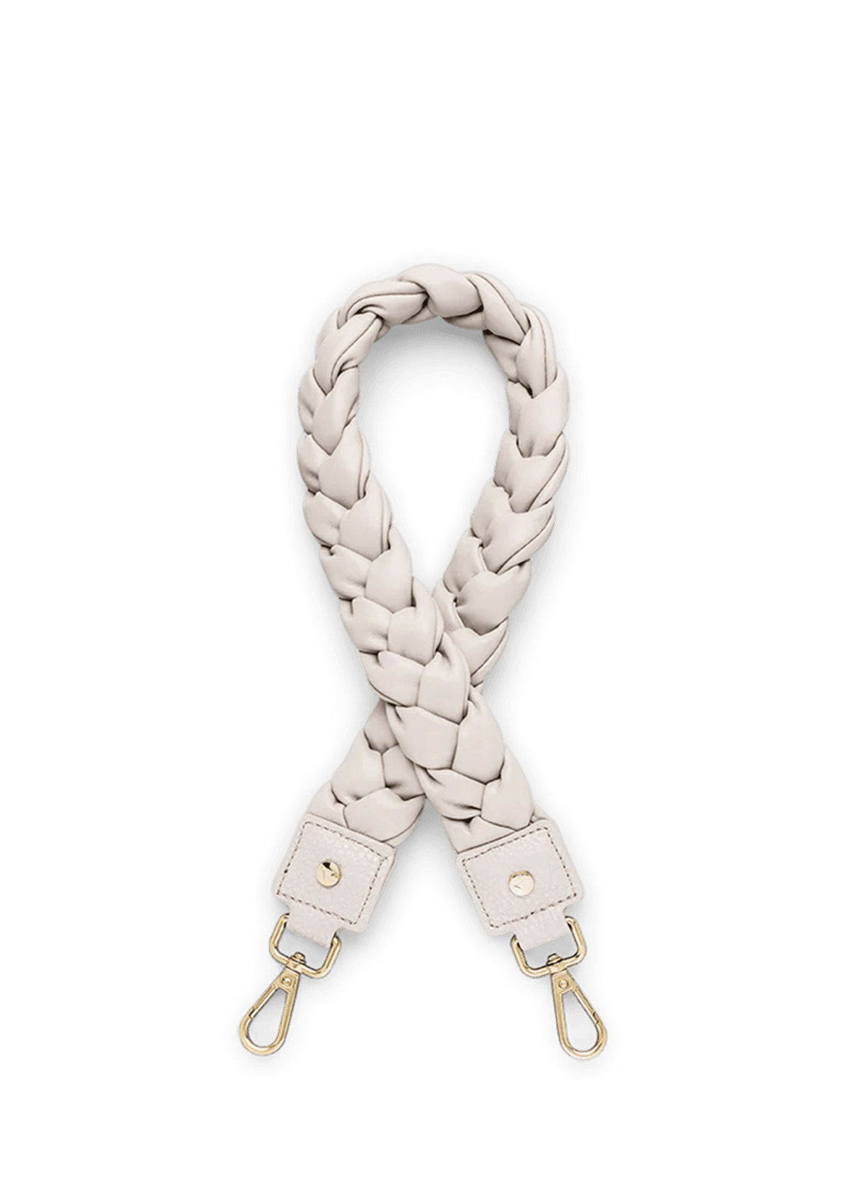 Seitenansicht auf neutralem Hintergrund des Produktes Braided Strap in der Farbe Crema