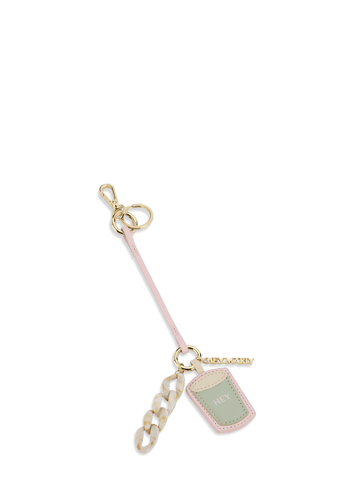 Frontalansicht auf neutralem Hintergrund des Produktes Matcha Charm in der Farbe Desert Sage