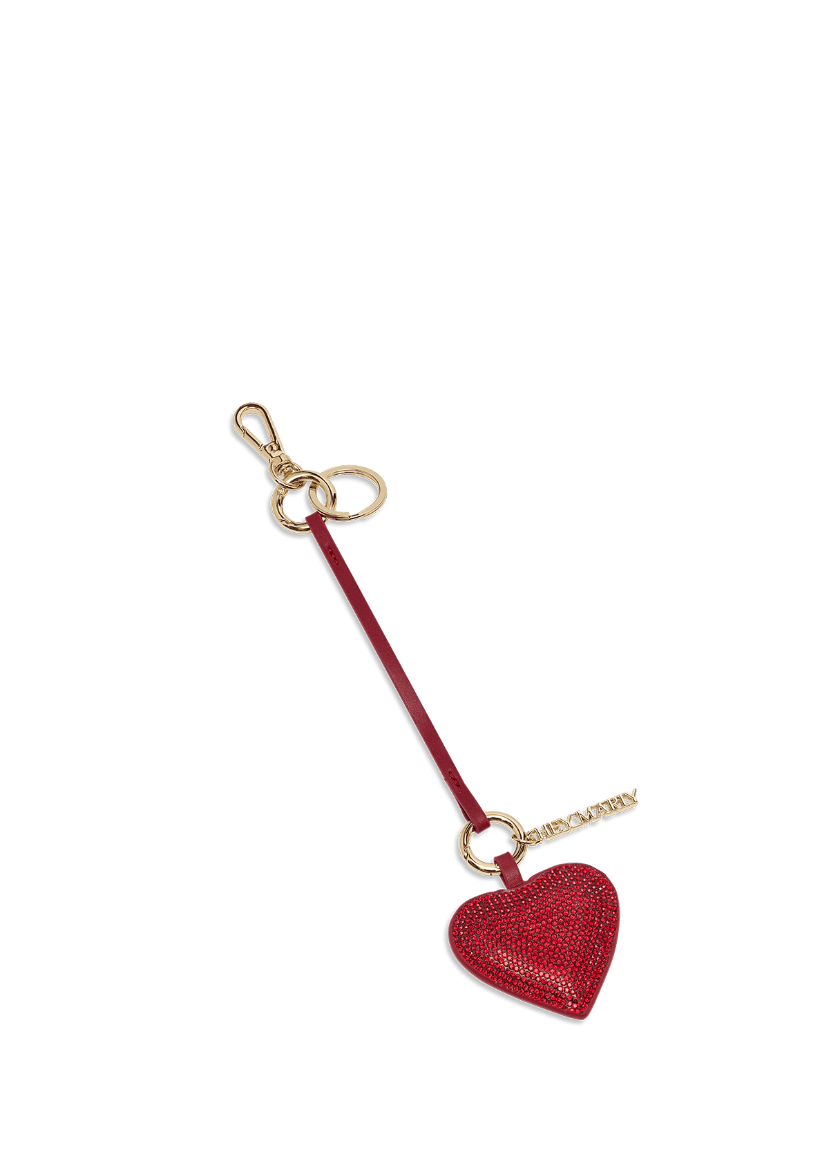 Produktabbildung auf neutralem Hintergrund des Produktes Sparkle Heart Charm in der Farbe Red