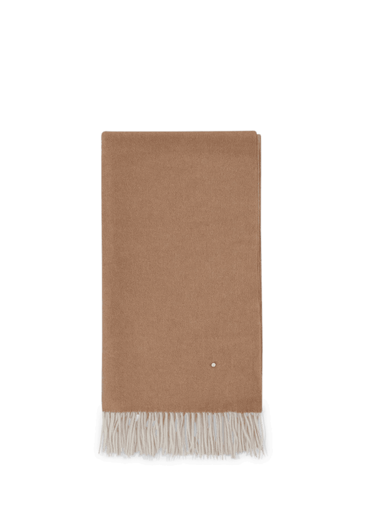 Seitenansicht auf neutralem Hintergrund des Produktes Classic Scarf in der Farbe Crema/Sand